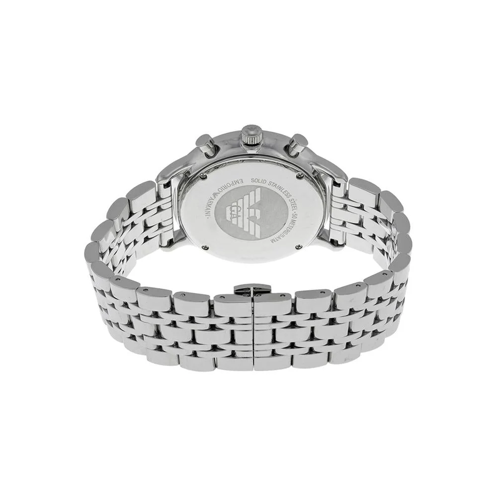 Emporio Armani Men's Silver Chronograph Watch - Image 2