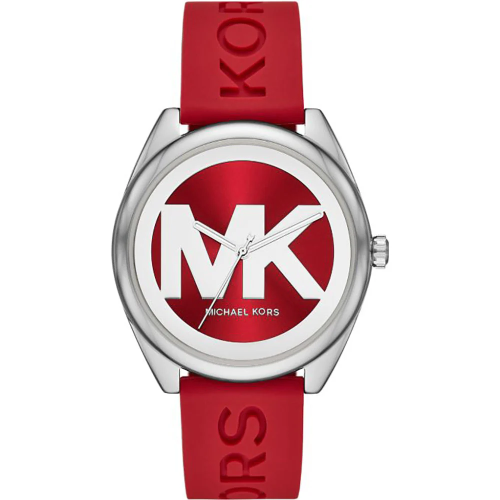 Michael Kors Ladies Watch Janelle 42mm Red Silver