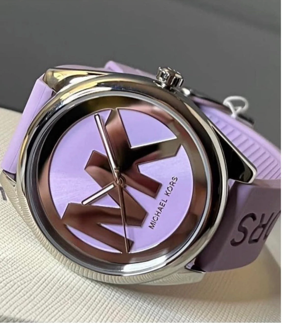 Michael Kors Ladies Watch Janelle 42mm Silver Purple - Image 4