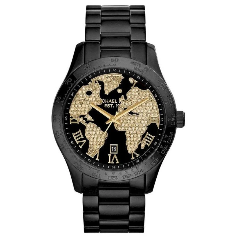 Michael Kors Ladies Layton Black Pave Dial Watch