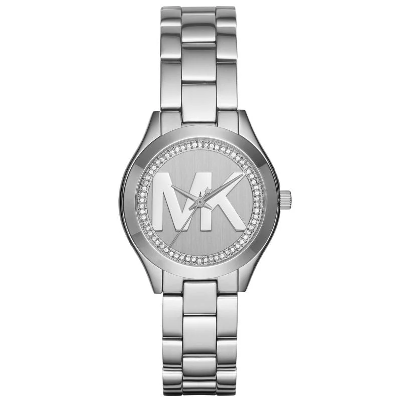 Michael Kors Ladies Mini Slim Runway Silver Watch