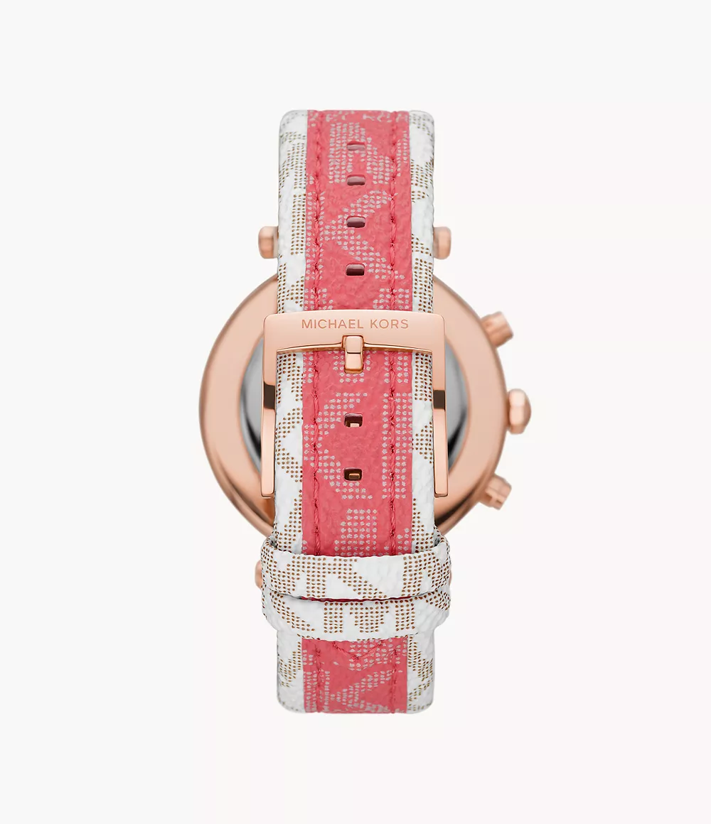 Michael Kors Ladies Watch Parker Chronograph 39mm White Rose Gold - Image 4
