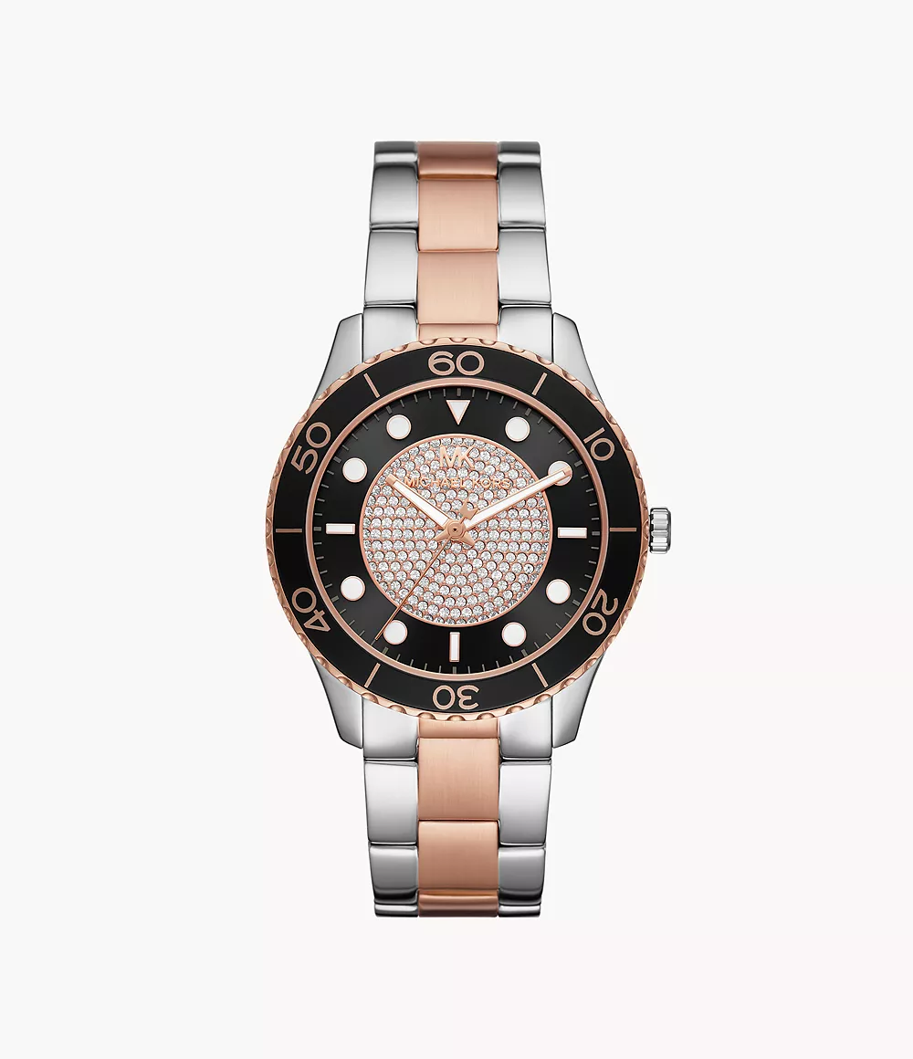 Michael Kors Ladies Watch Runway 40mm Black Rose Gold - Image 2