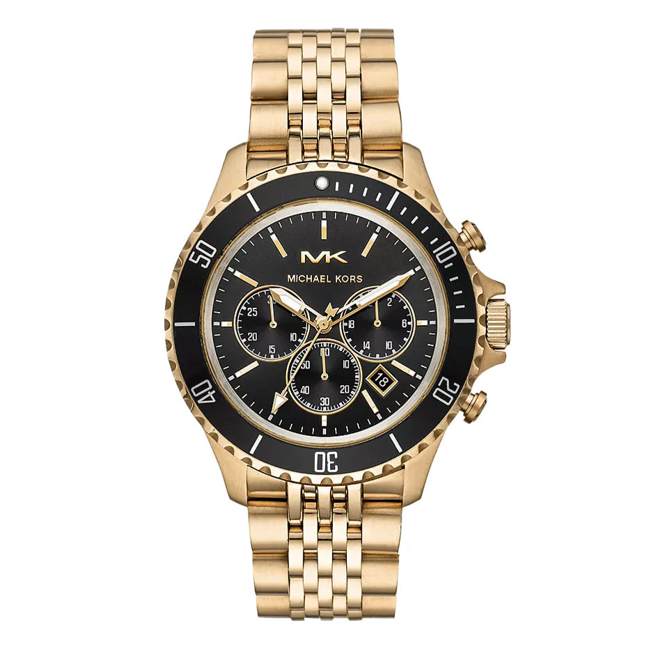 Michael Kors Men's Watch Bayville Chronograph Black Gold