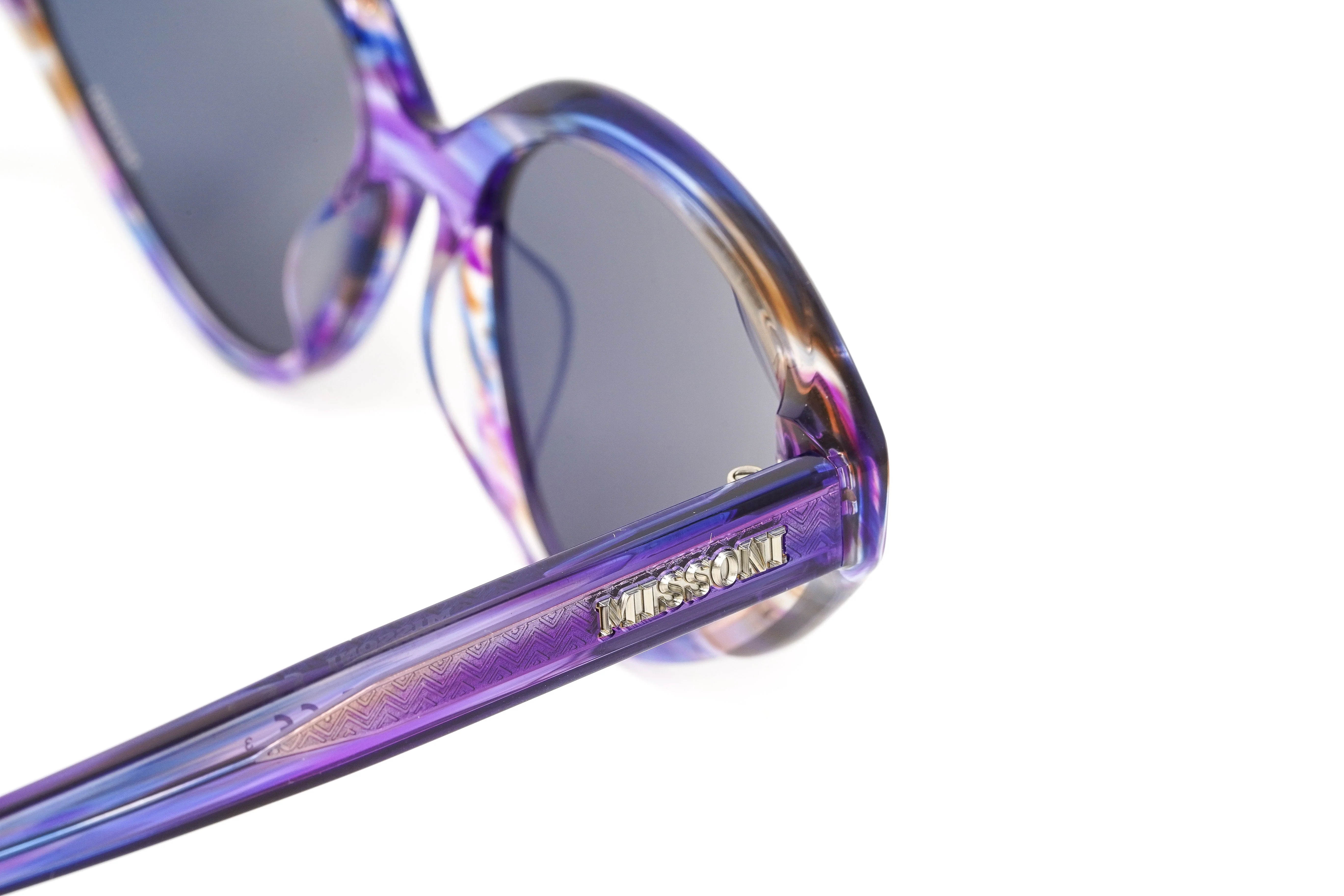 Missoni Women's Sunglasses Cat Eye Blue Violet Horn - Image 5