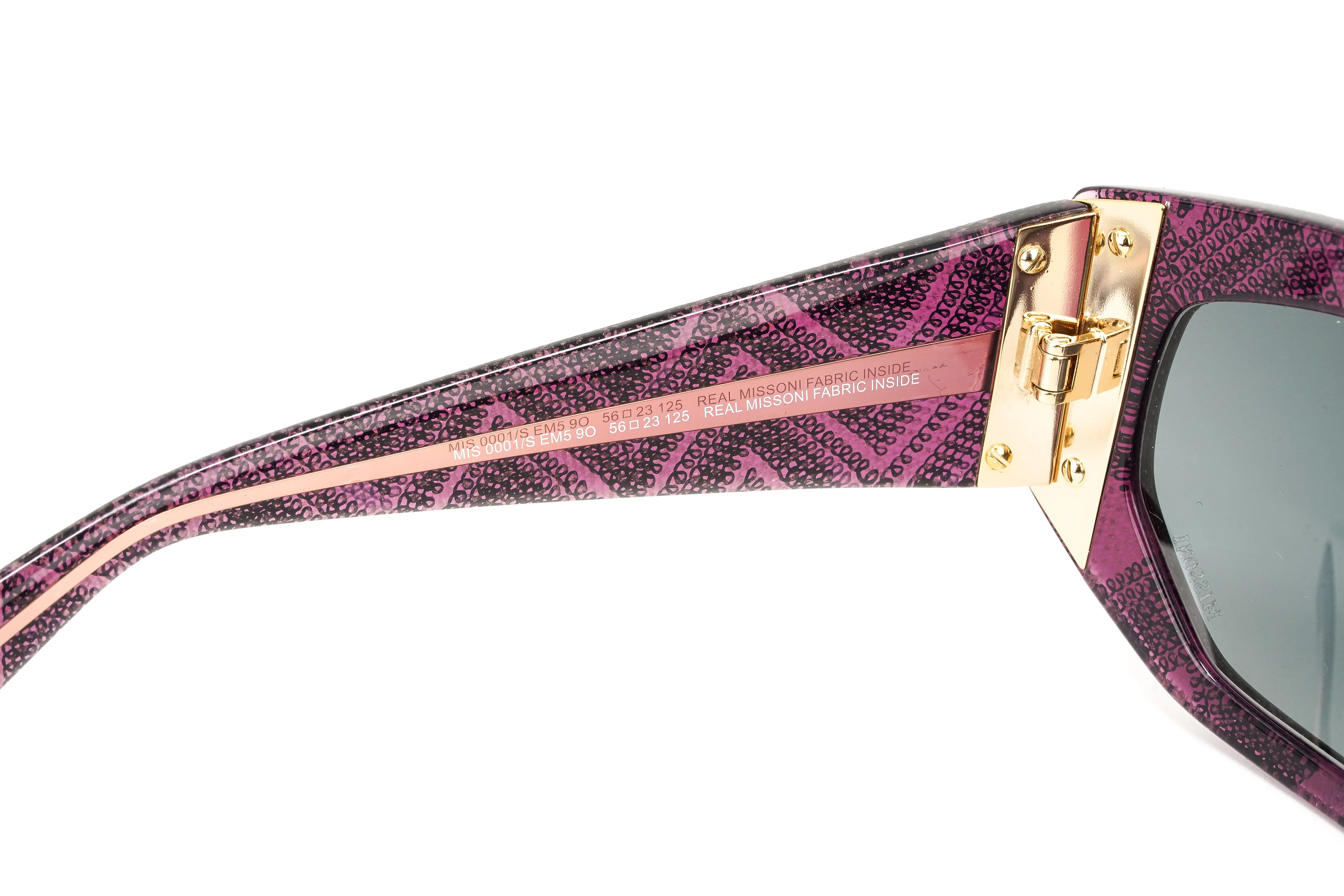 Missoni Women's Sunglasses Hexagon Plum Sparkle MIS 0001/S EM5 - Image 4