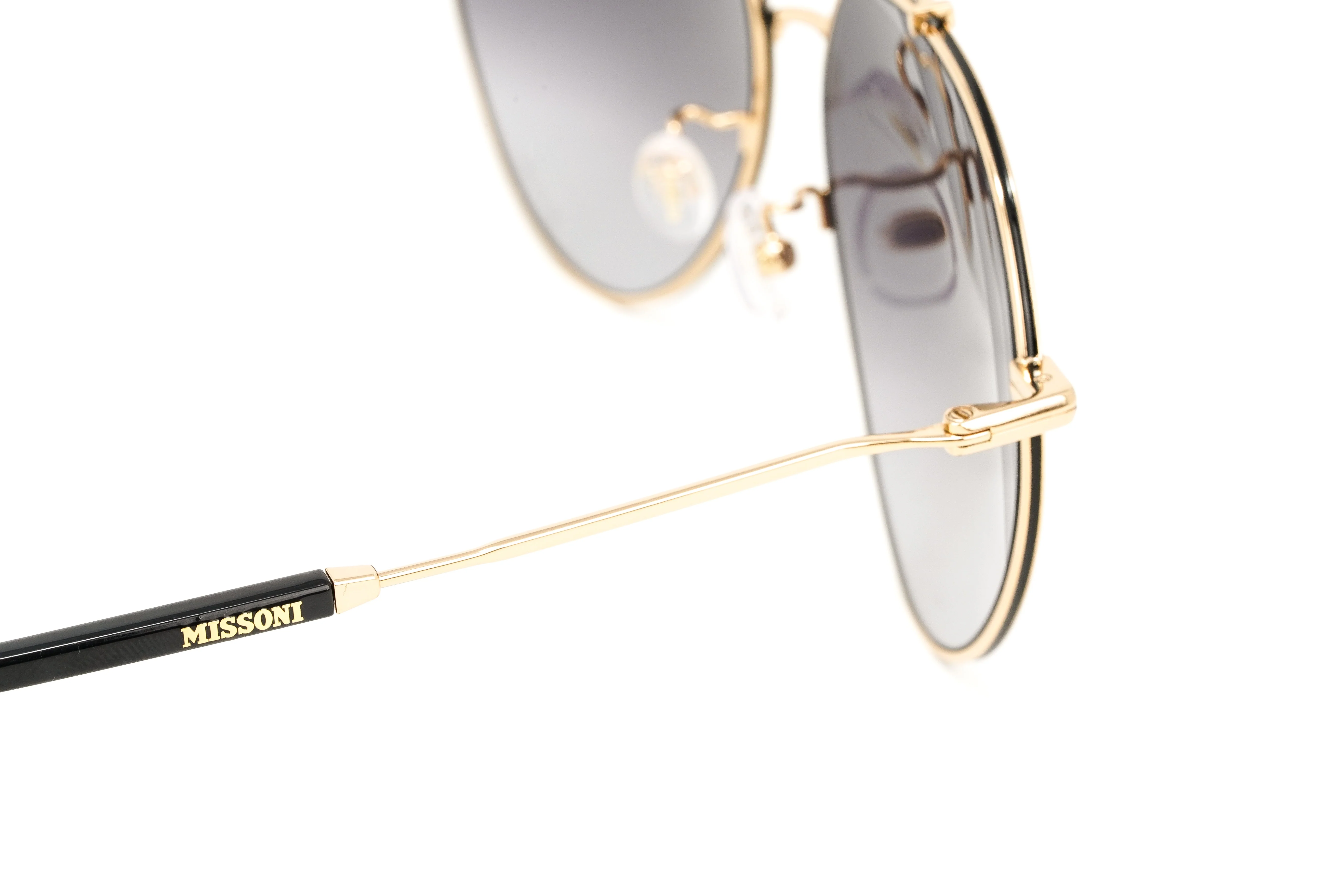 Missoni Women's Sunglasses Round Pilot Black/Gold - Image 5