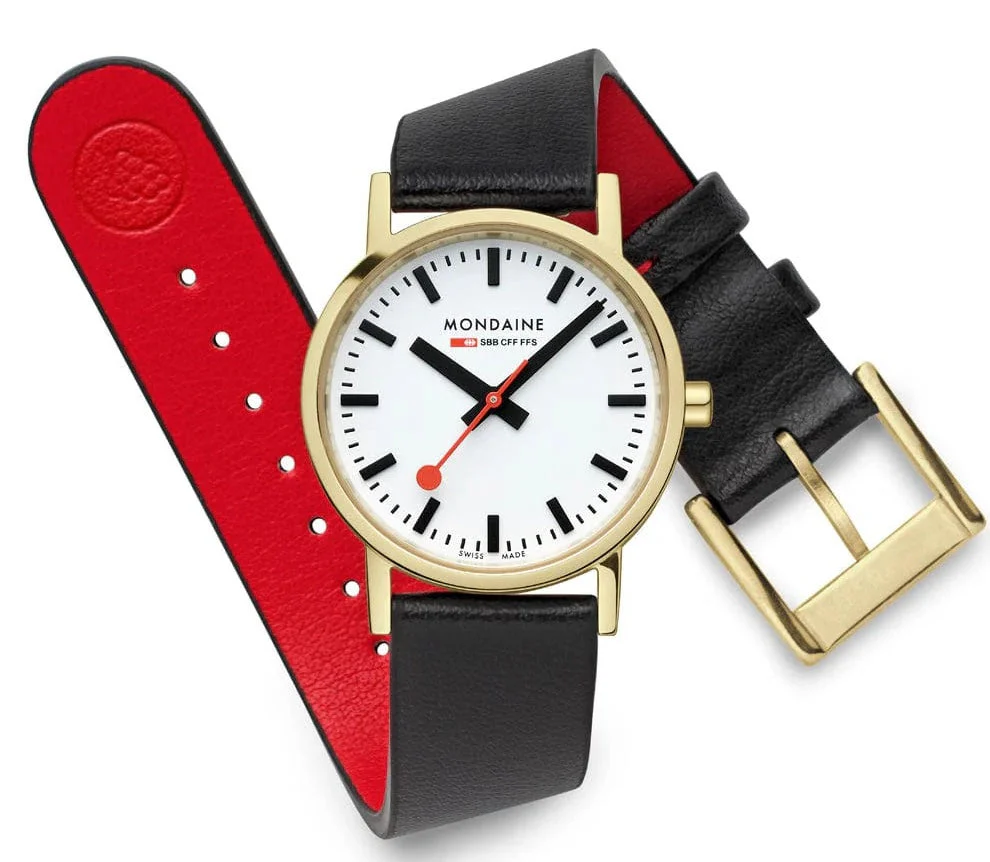 Mondaine Classic 30mm Gold Ladies' White Watch - Image 2