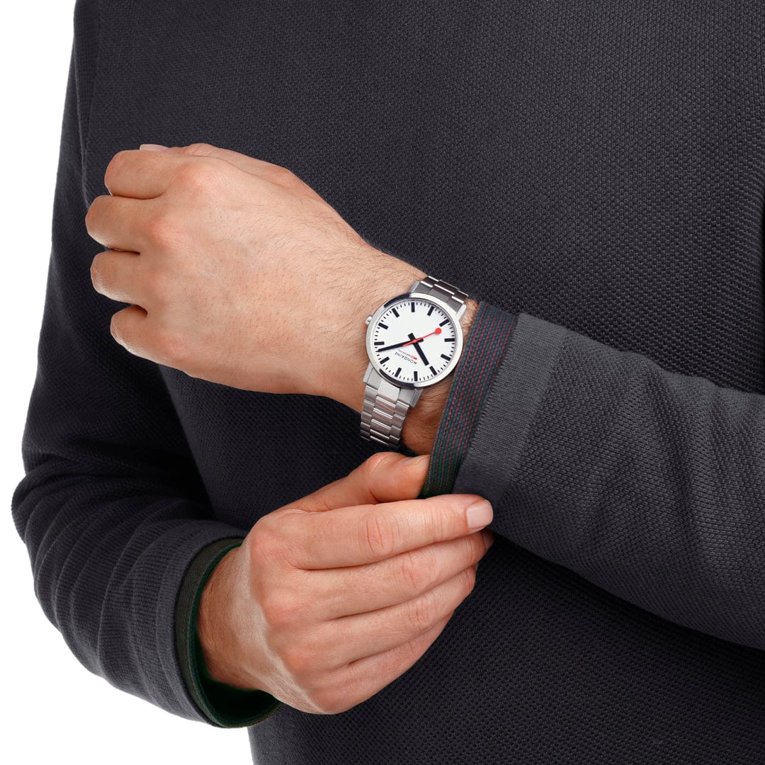 Mondaine Classic 40mm White Watch - Image 2