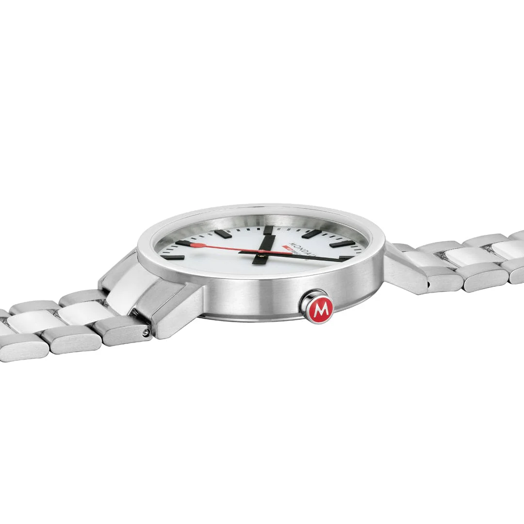 Mondaine Classic 40mm White Watch - Image 4