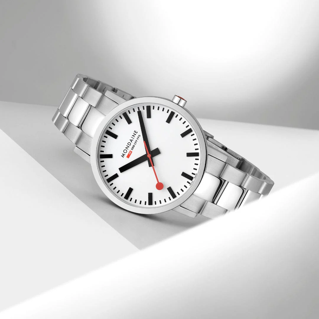 Mondaine Classic 40mm White Watch - Image 5
