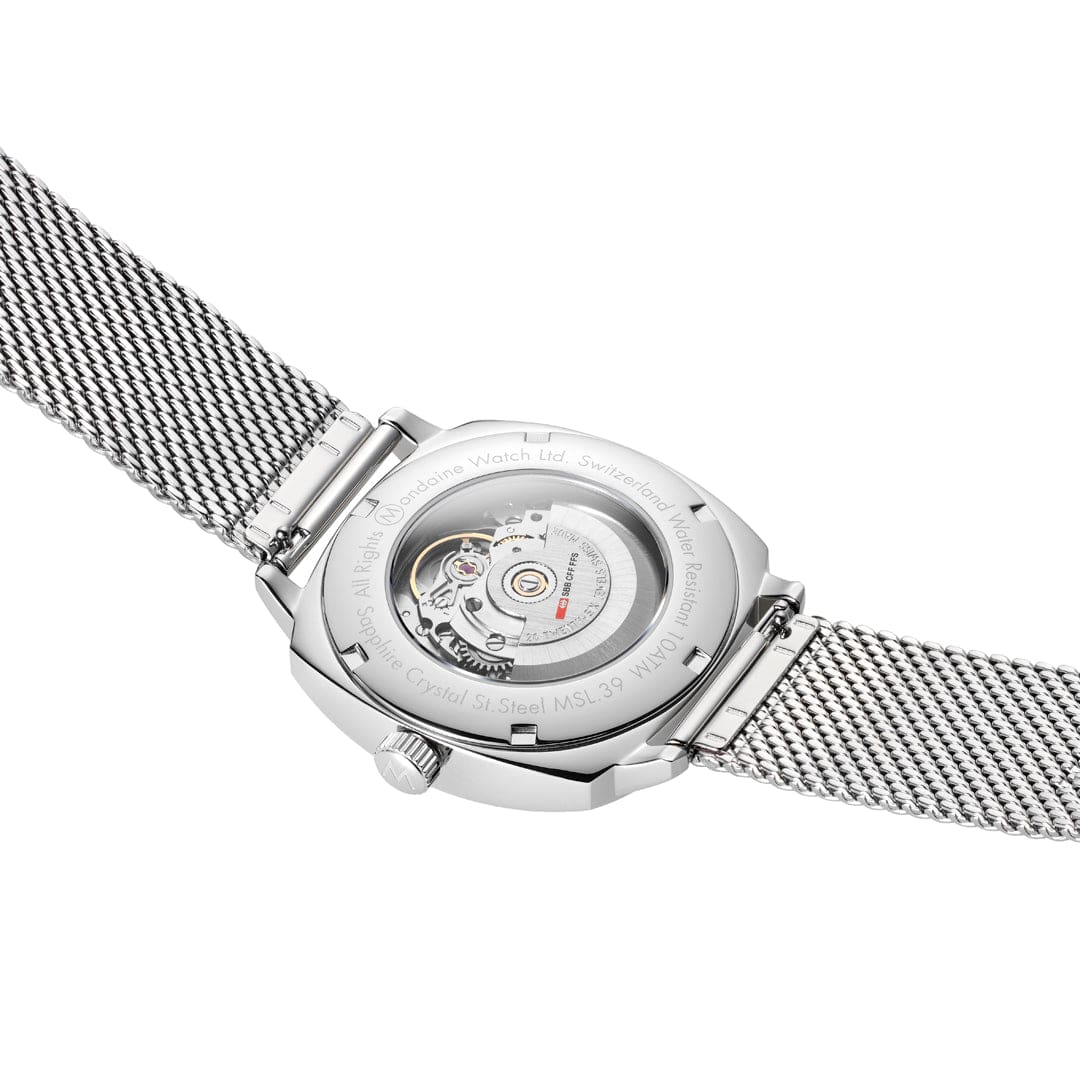 Mondaine Cushion Automatic 39mm Men's White Watch - Image 2