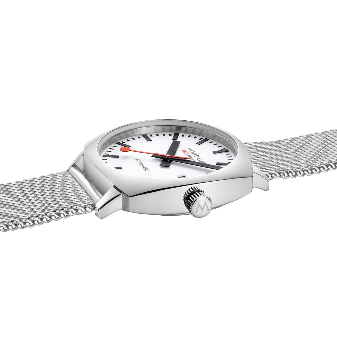 Mondaine Cushion Automatic 39mm Men's White Watch - Image 4