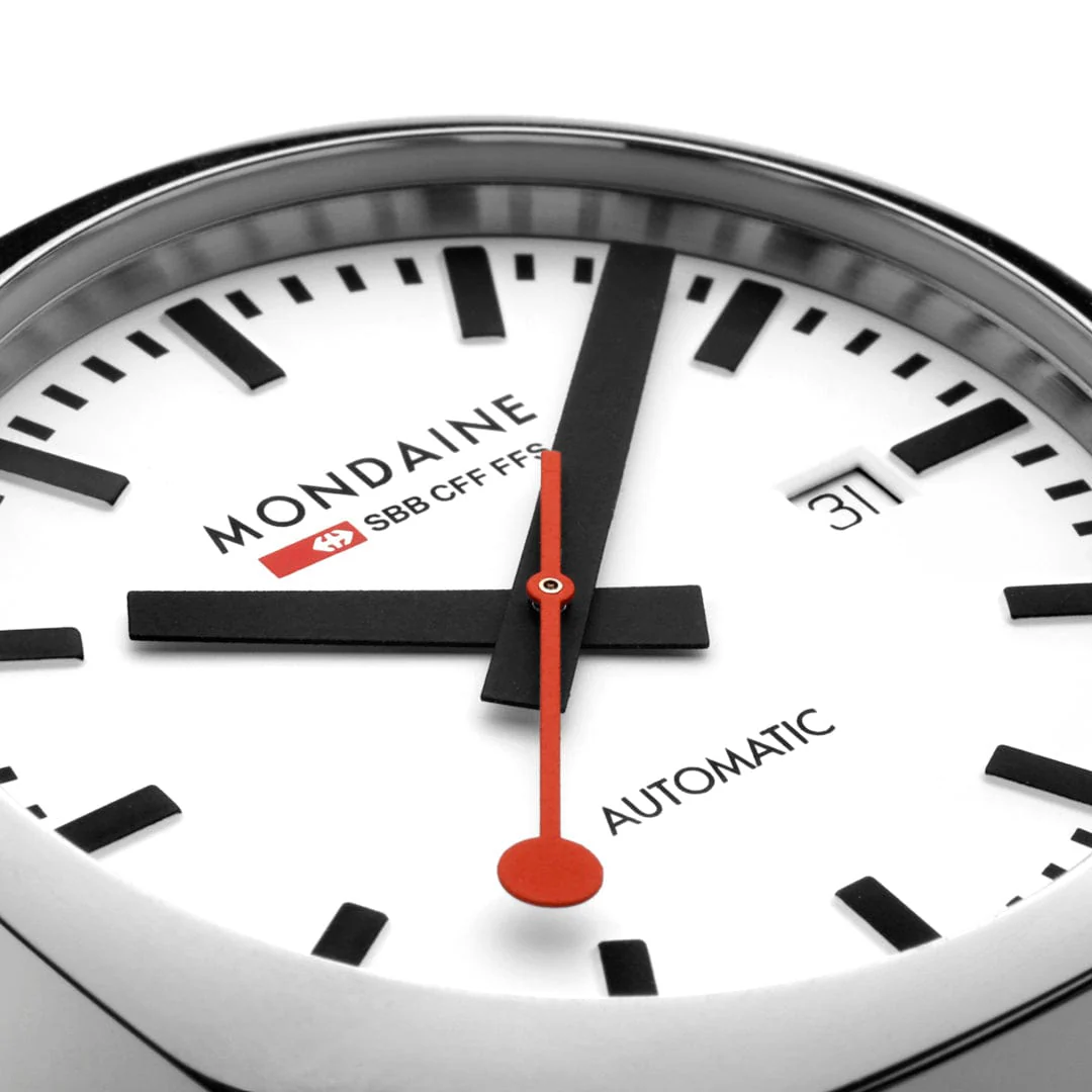 Mondaine Cushion Automatic 39mm Men's White Watch - Image 5