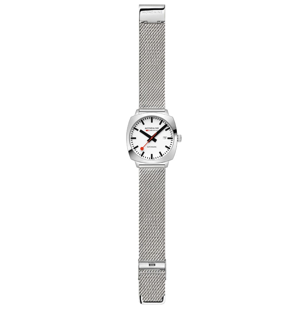 Mondaine Cushion Automatic 39mm Men's White Watch - Image 6