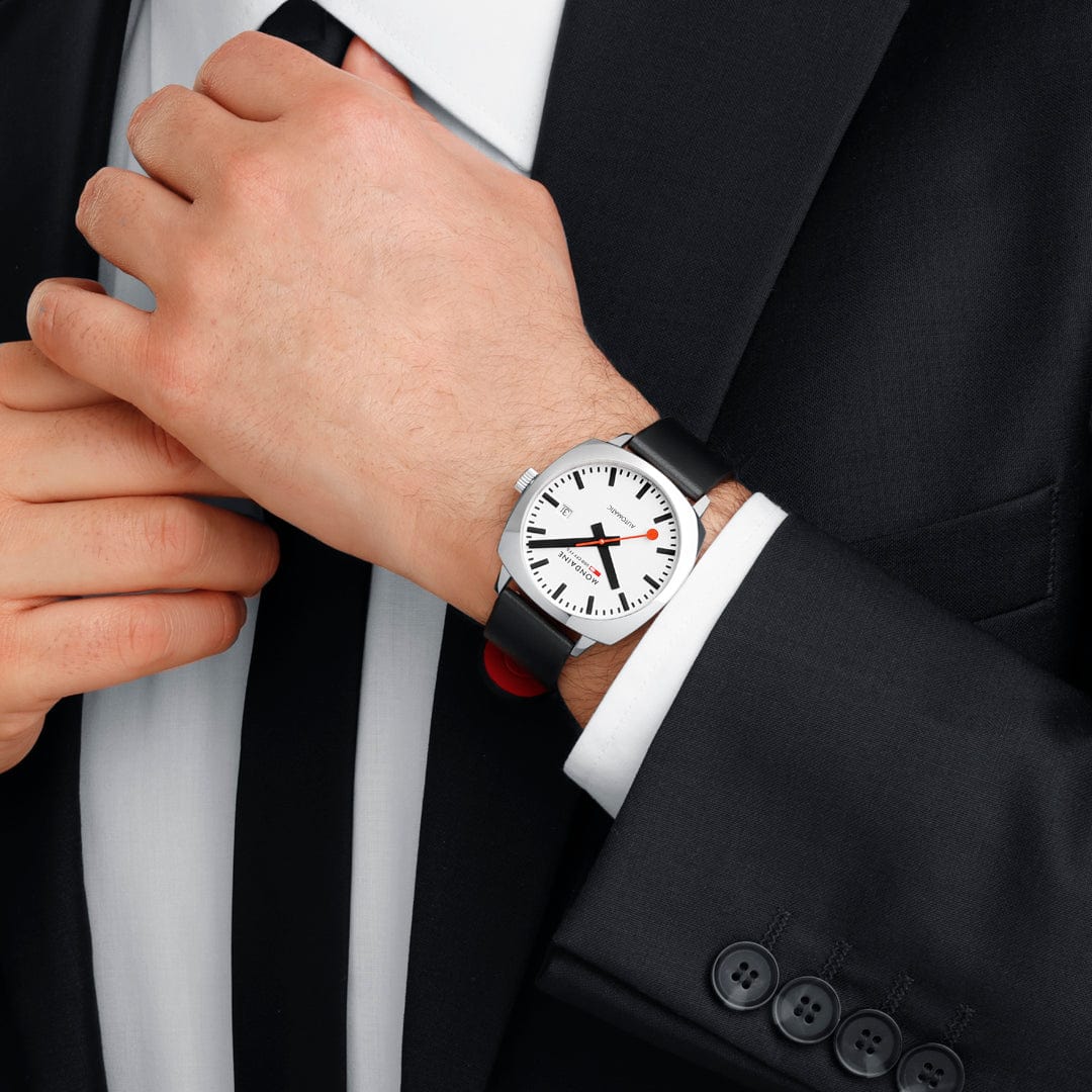 Mondaine Cushion Automatic 39mm Men's White Watch - Image 2