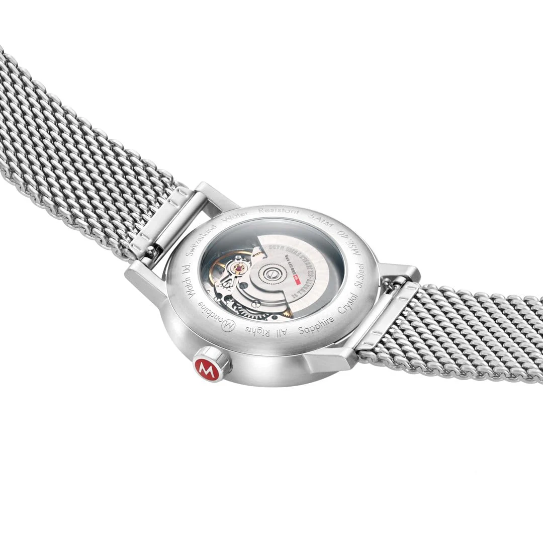 Mondaine evo2 Automatic 40mm Stainless Steel Mesh Watch - Image 2