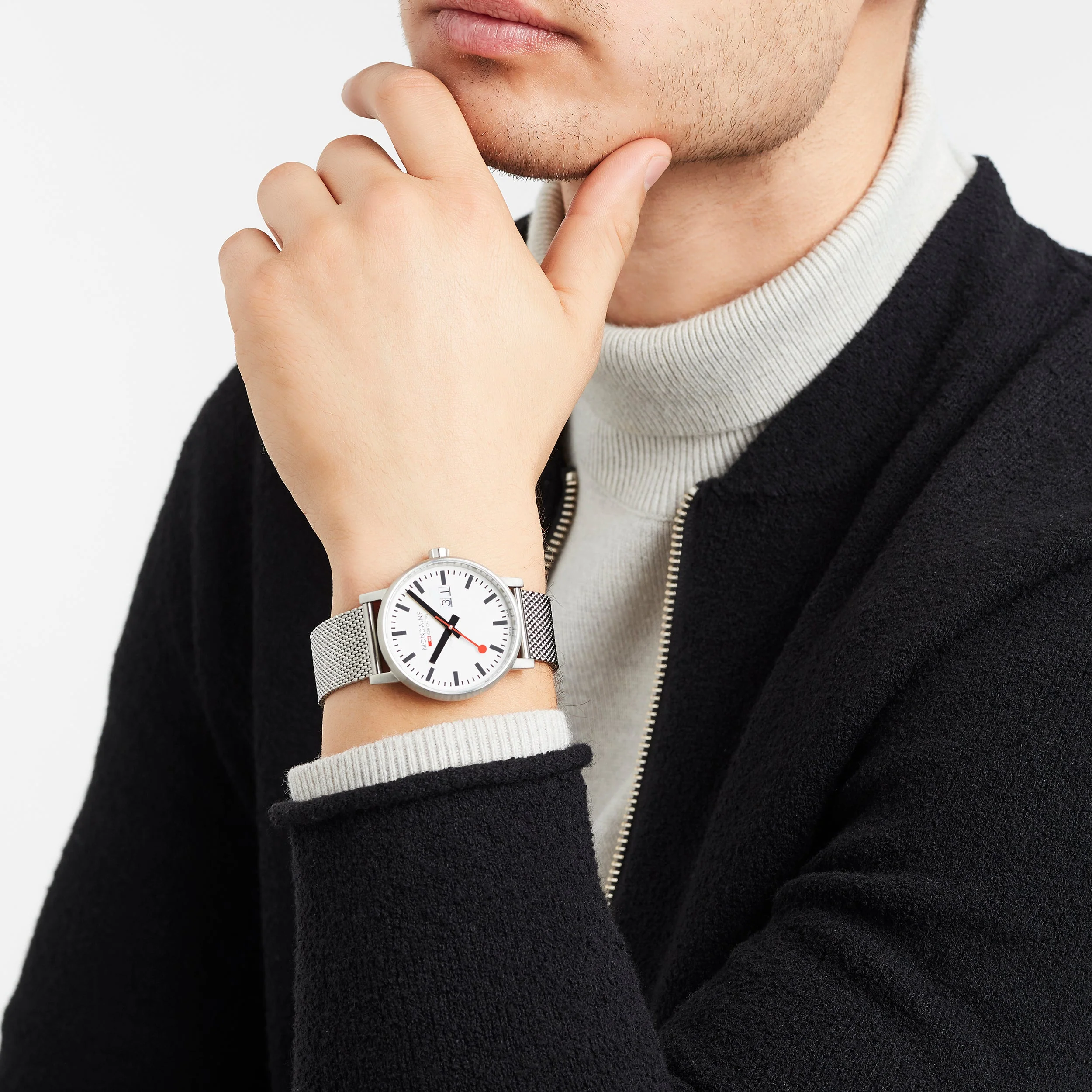 Mondaine Evo2 Unisex White Watch - Image 2