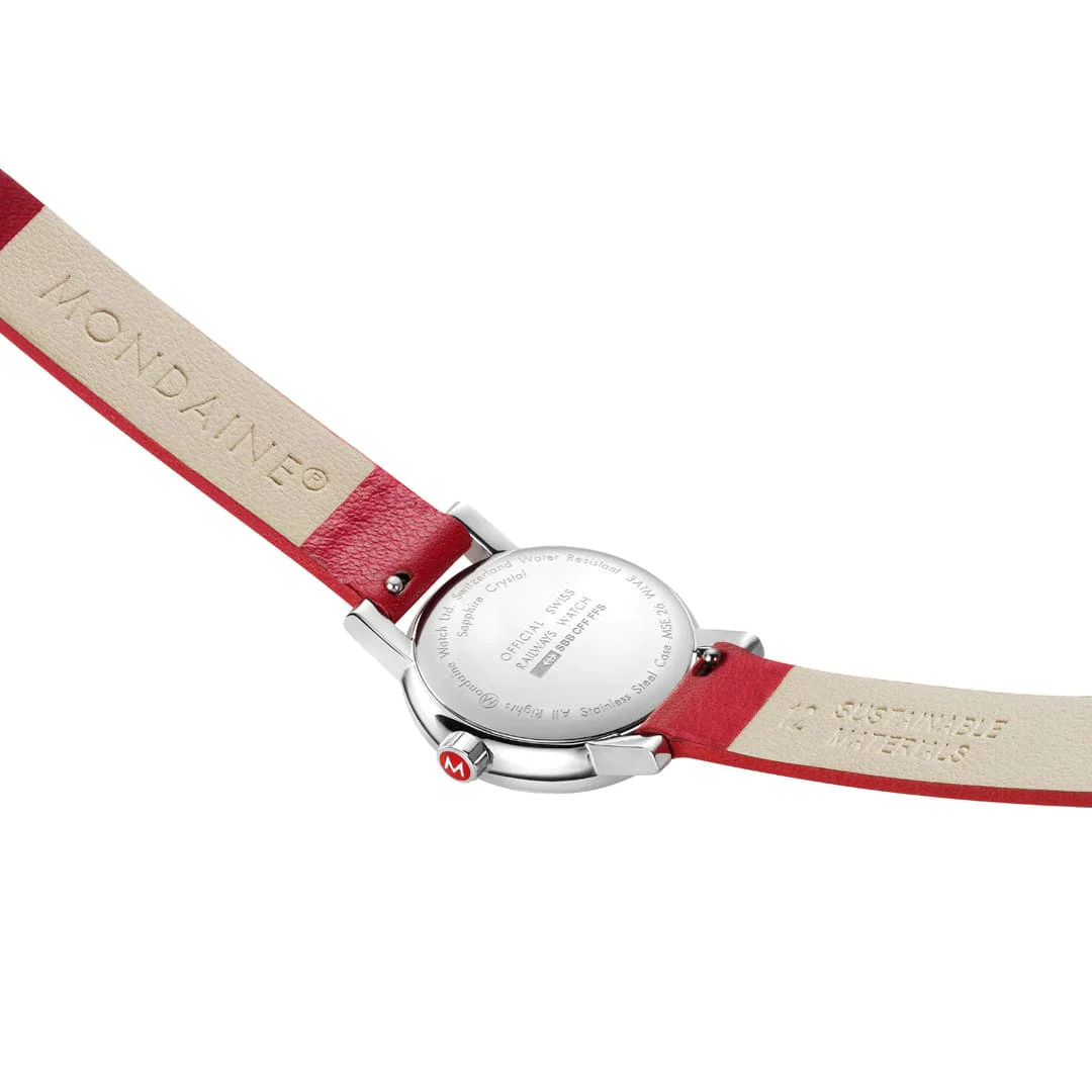 Mondaine EVO2 Red Vegan Grape Ladies Watch - Image 5