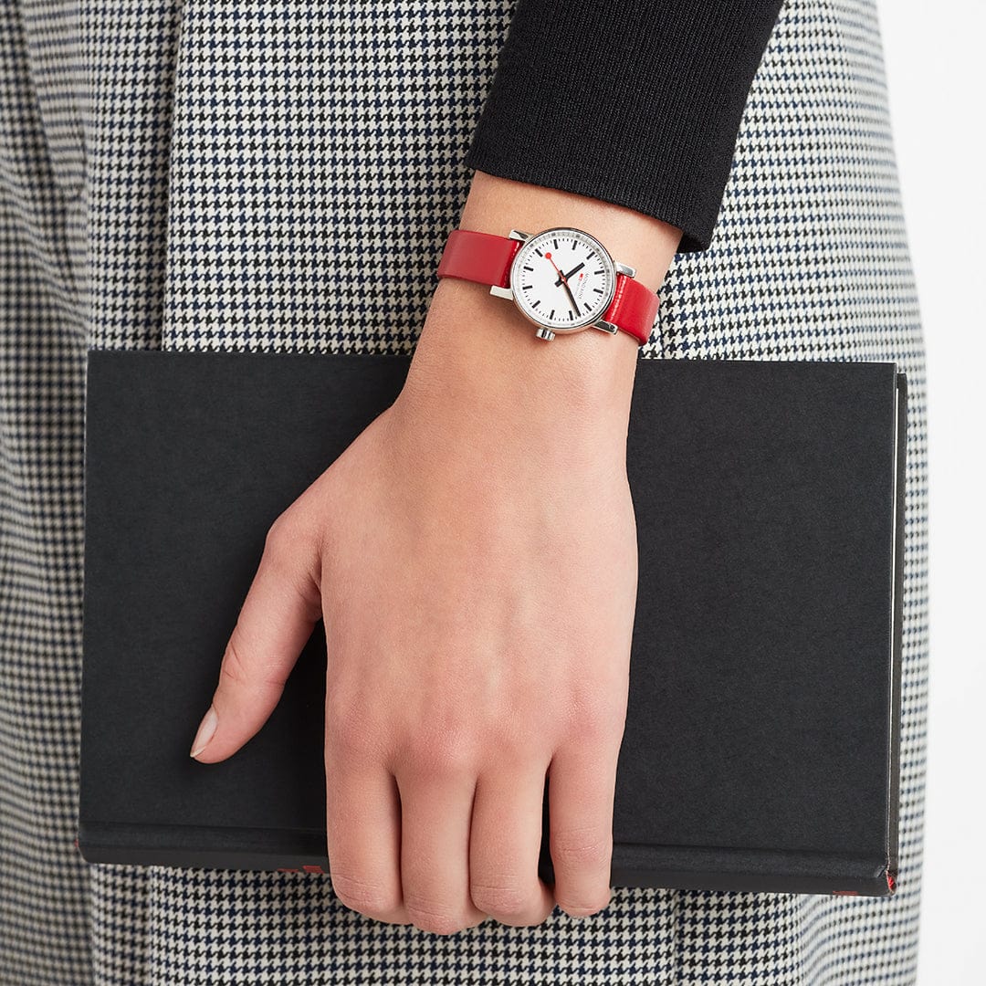 Mondaine EVO2 Red Vegan Grape Ladies Watch - Image 7