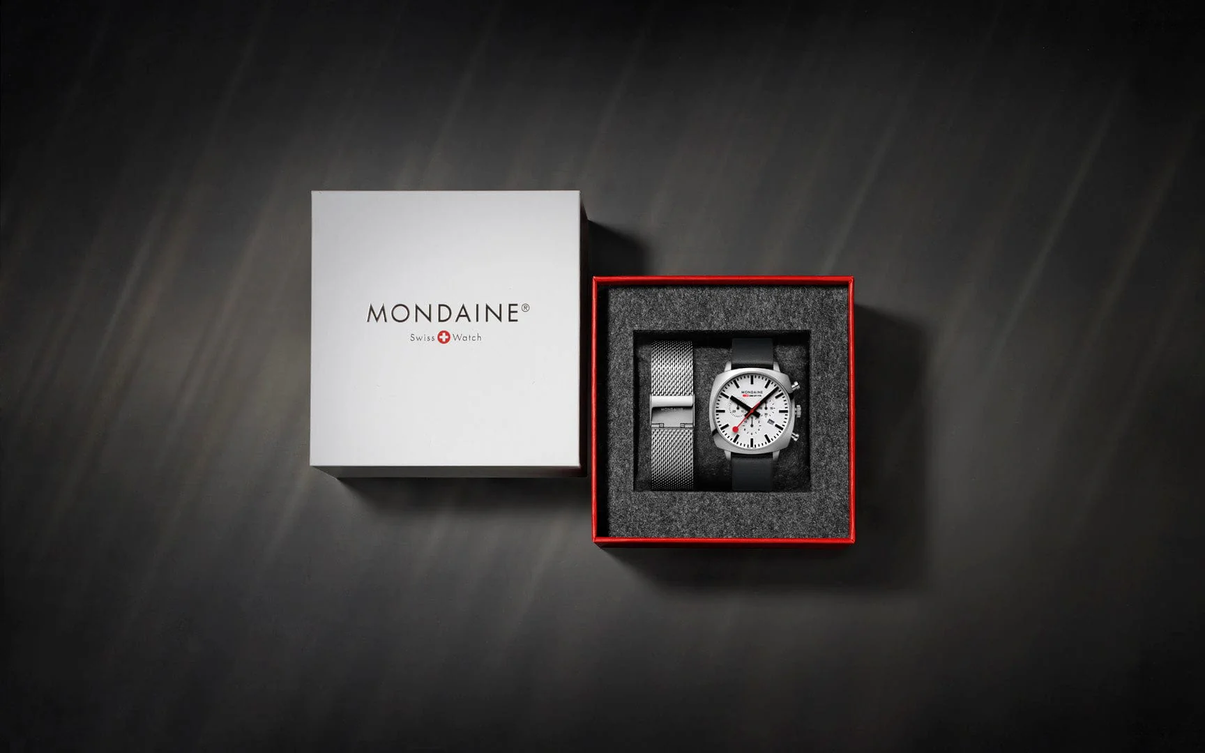 Mondaine Grand Cushion Chrono Square Men's Black Watch - Image 16