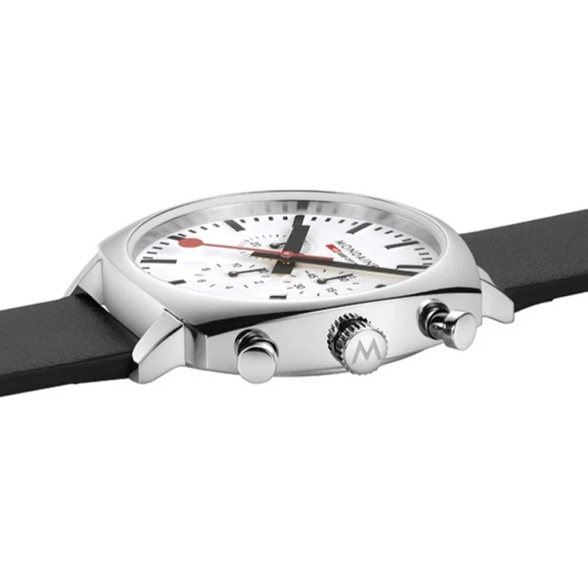 Mondaine Grand Cushion Chrono Square Men's Black Watch - Image 4