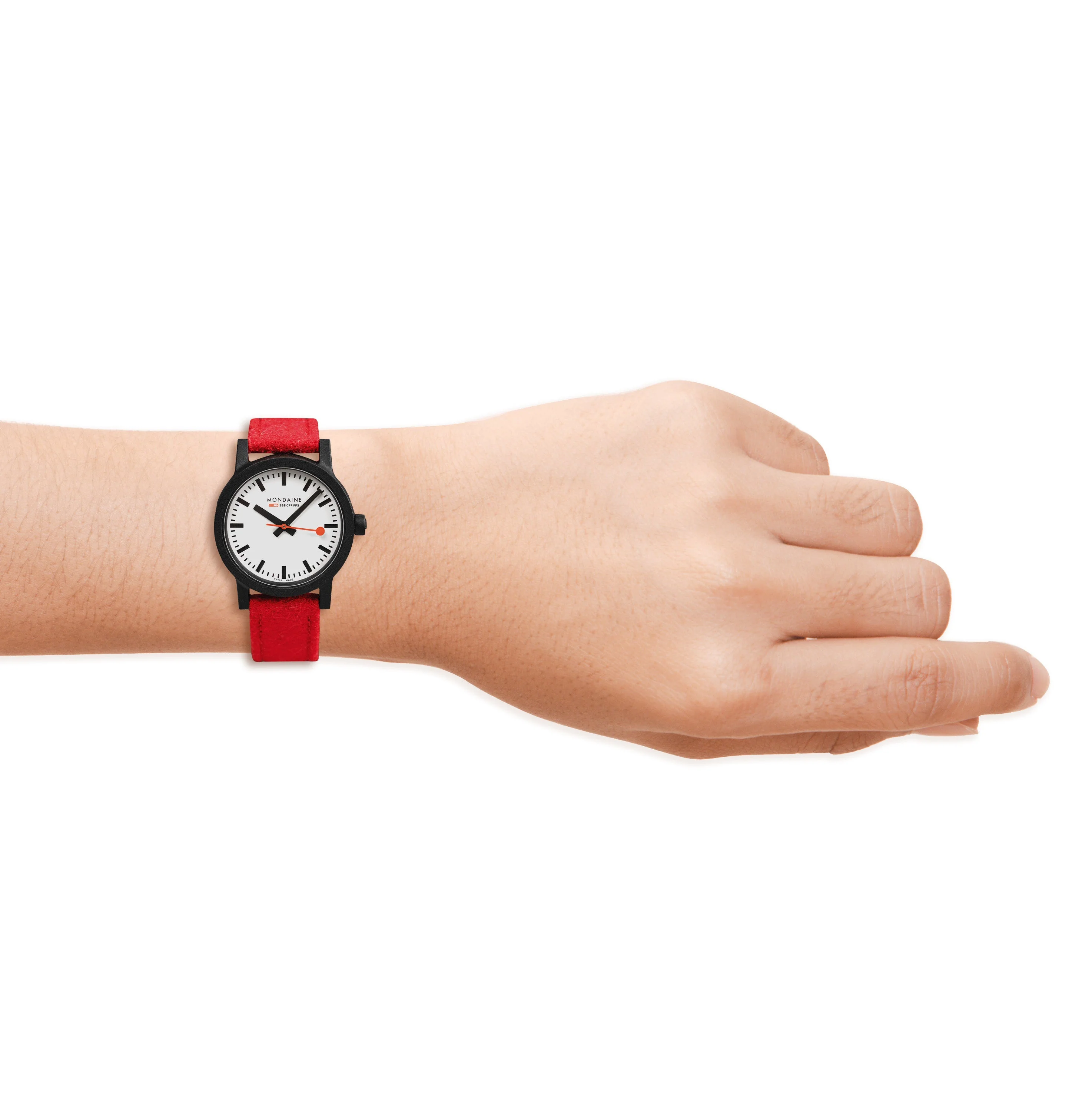 Mondaine Ladies Watch Essence Black Red - Image 2