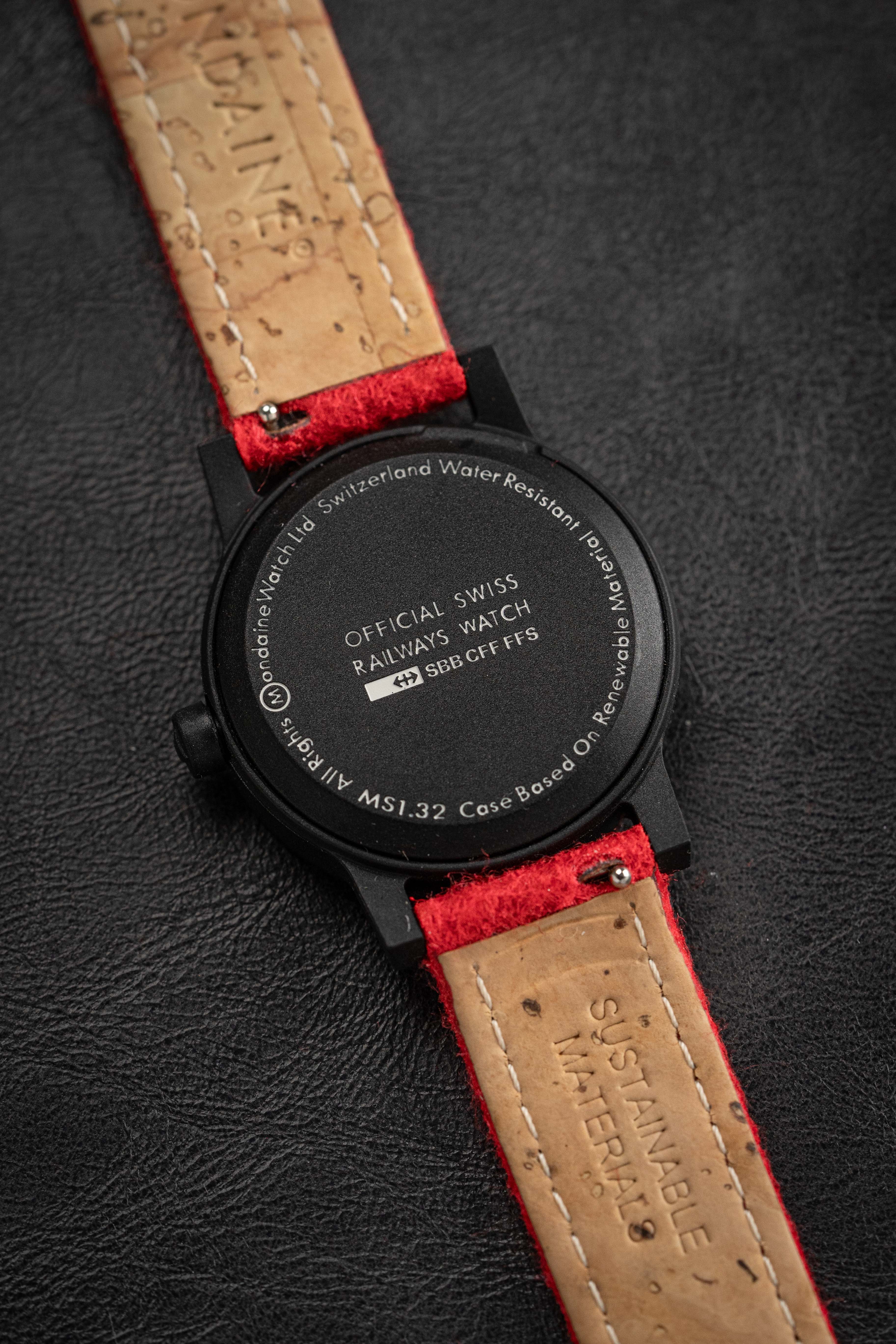 Mondaine Ladies Watch Essence Black Red - Image 3