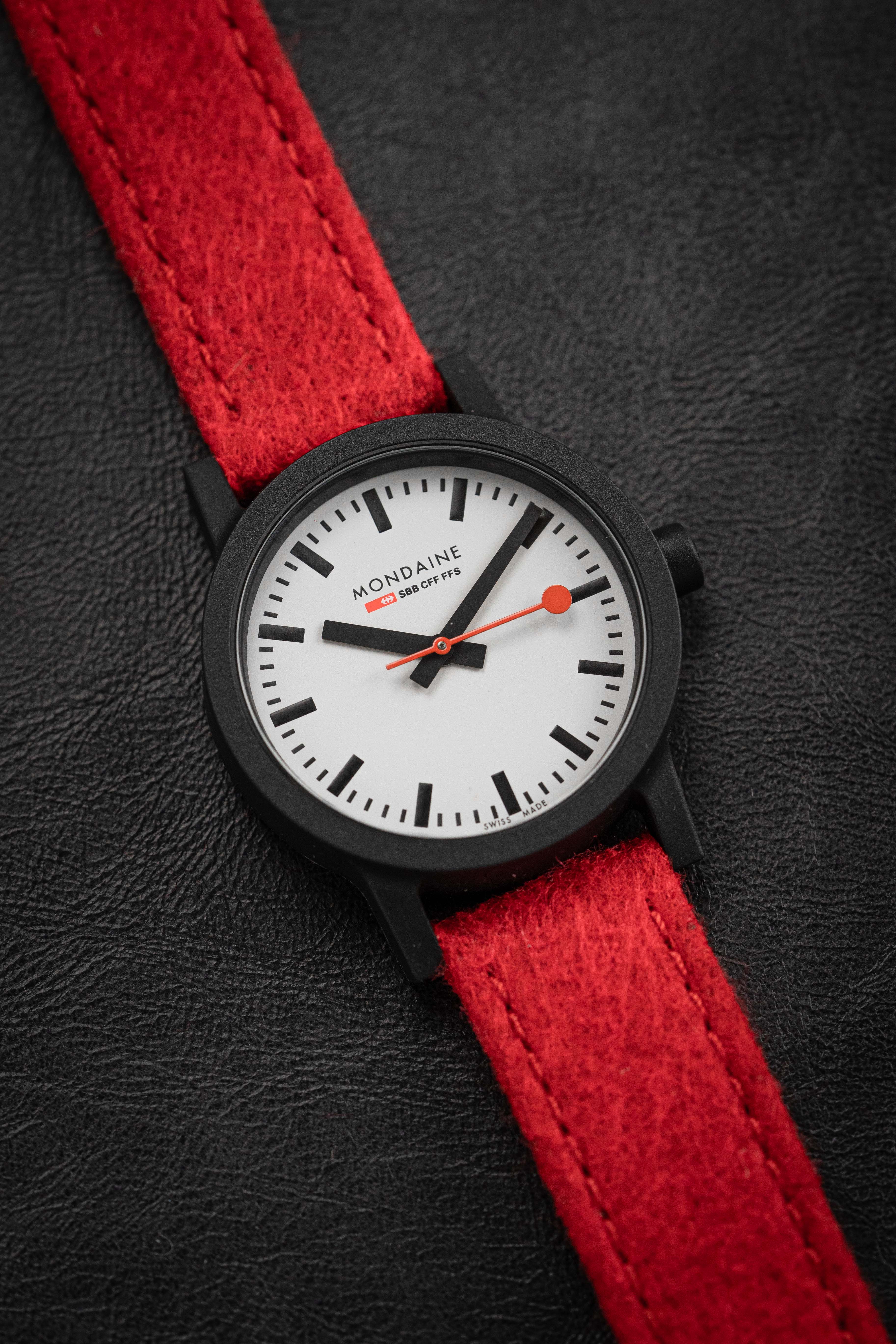 Mondaine Ladies Watch Essence Black Red - Image 4