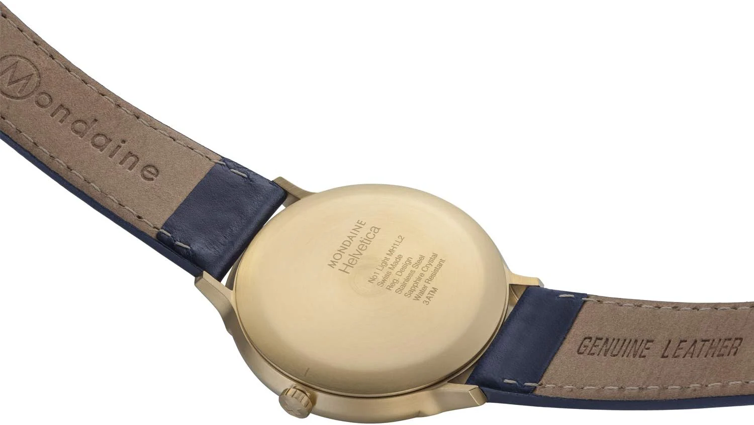 Mondaine Watch Helvetica No1 Light Dark Blue - Image 2