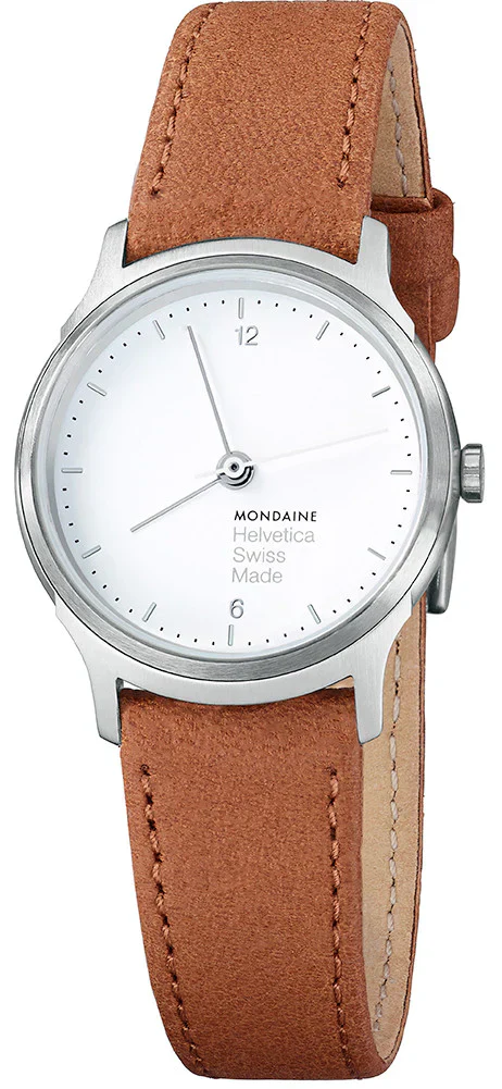 Mondaine Ladies Watch Helvetica No1 Light Brown - Image 2
