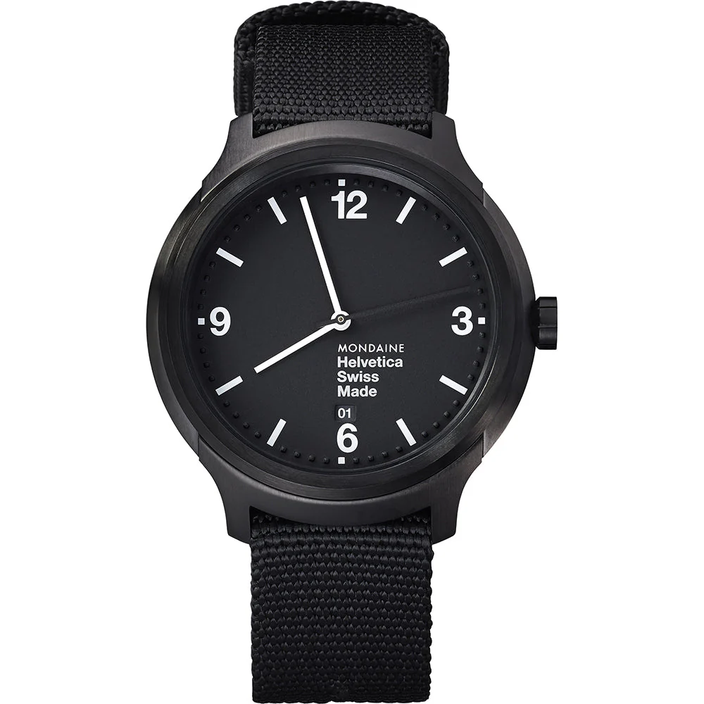 Mondaine Watch Helvetica No1 Bold Black