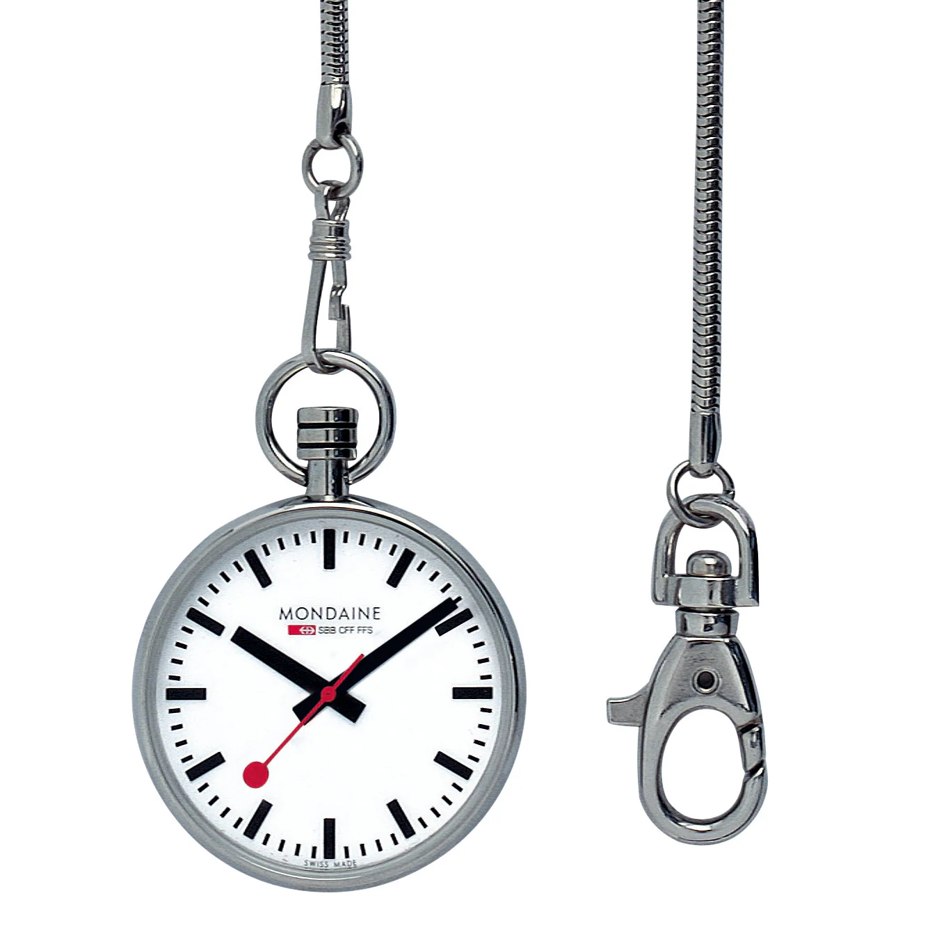Mondaine Unisex White Pocket Watch - Image 2