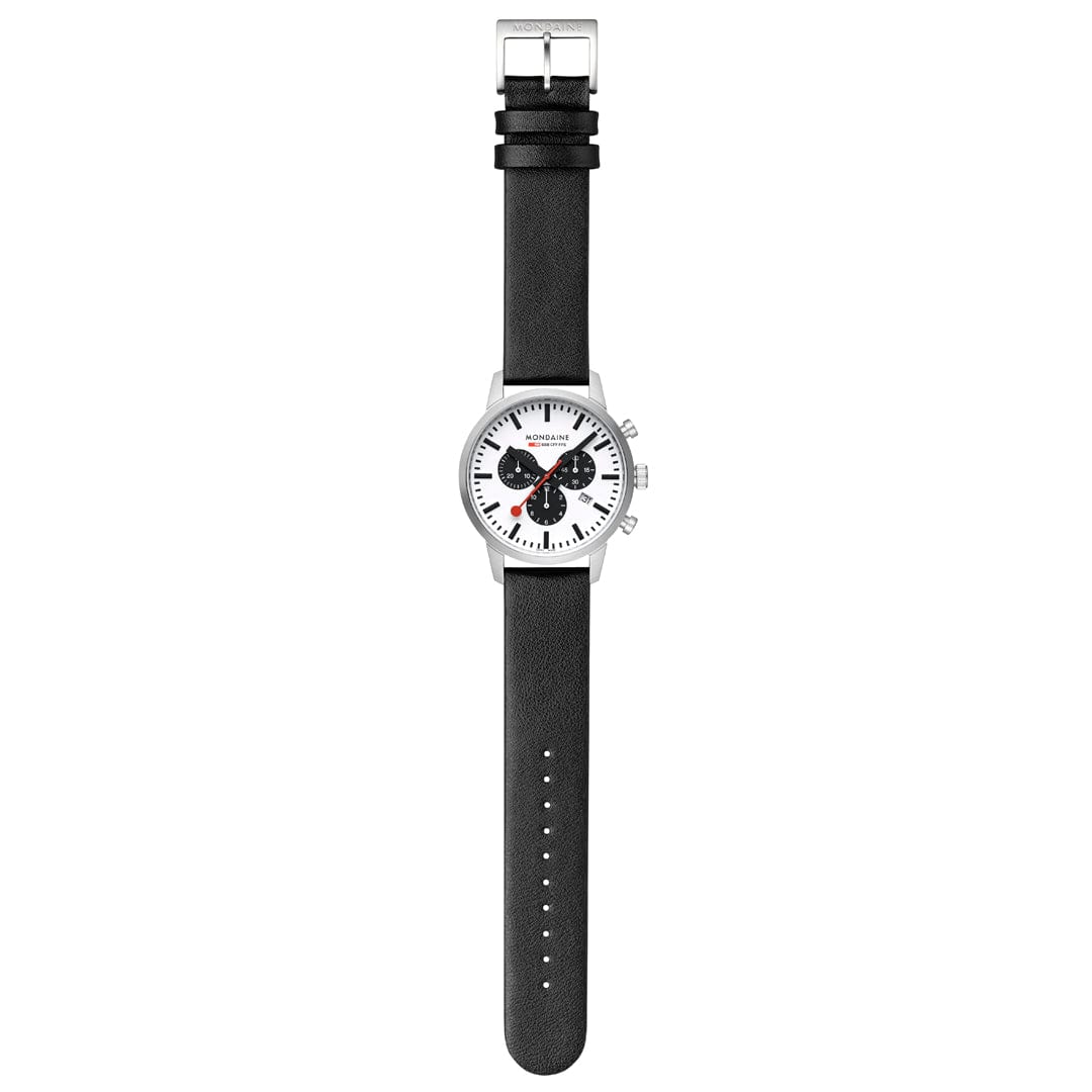 Mondaine Neo Panda Chronograph 41mm Vegan Leather Watch - Image 10