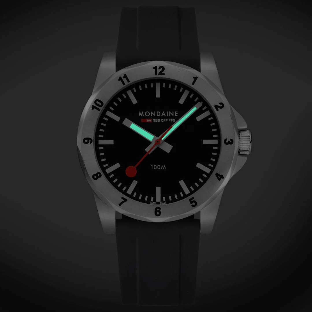 Mondaine Numeri 42mm Men's Black Watch - Image 2