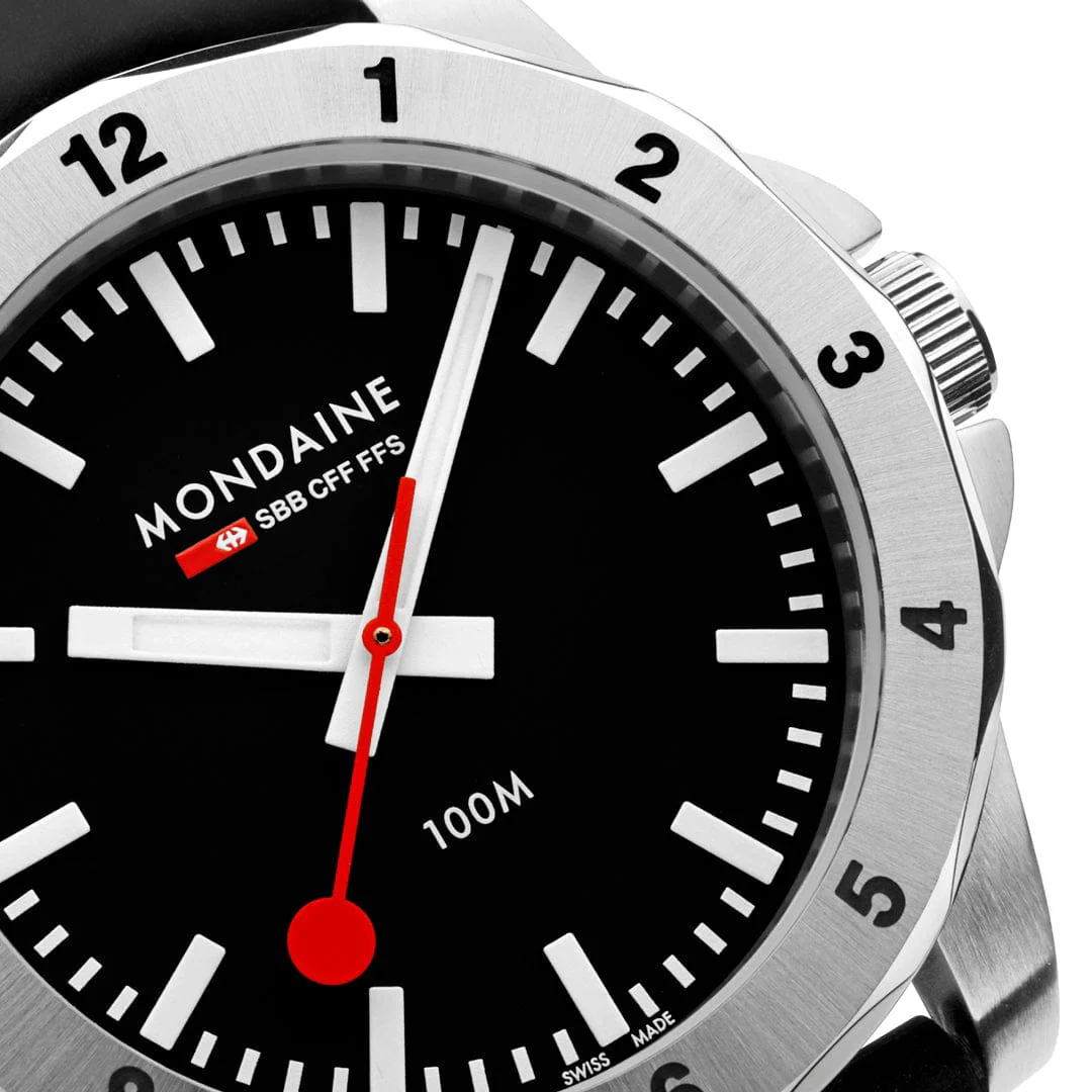 Mondaine Numeri 42mm Men's Black Watch - Image 3