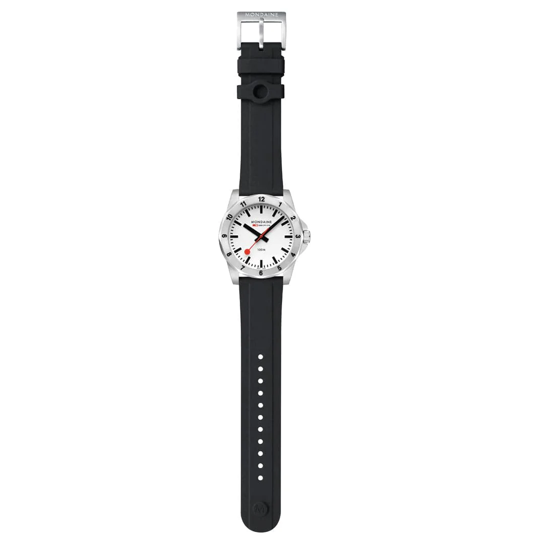 Mondaine Numeri 42mm Men's Black White Watch - Image 10
