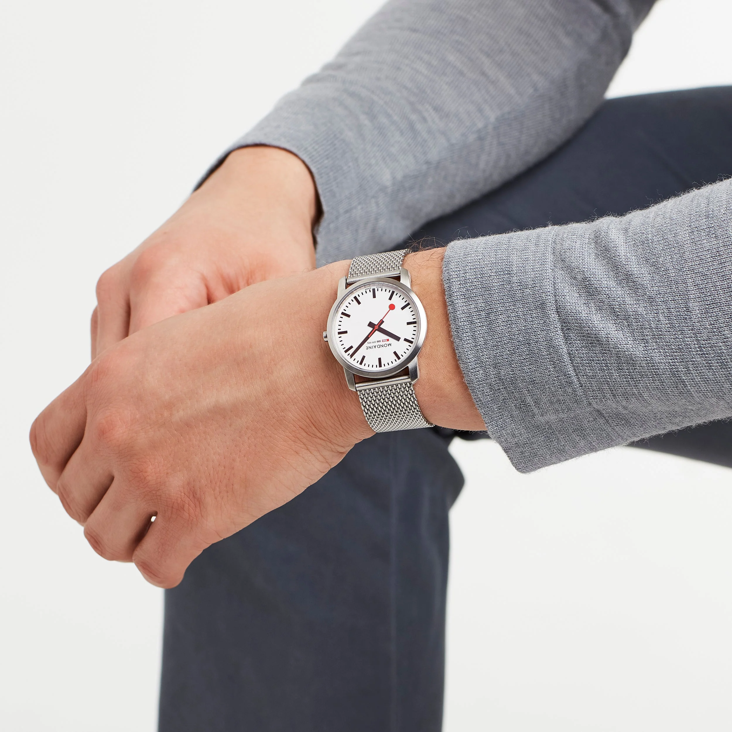 Mondaine Simply Elegant Unisex White Watch - Image 4