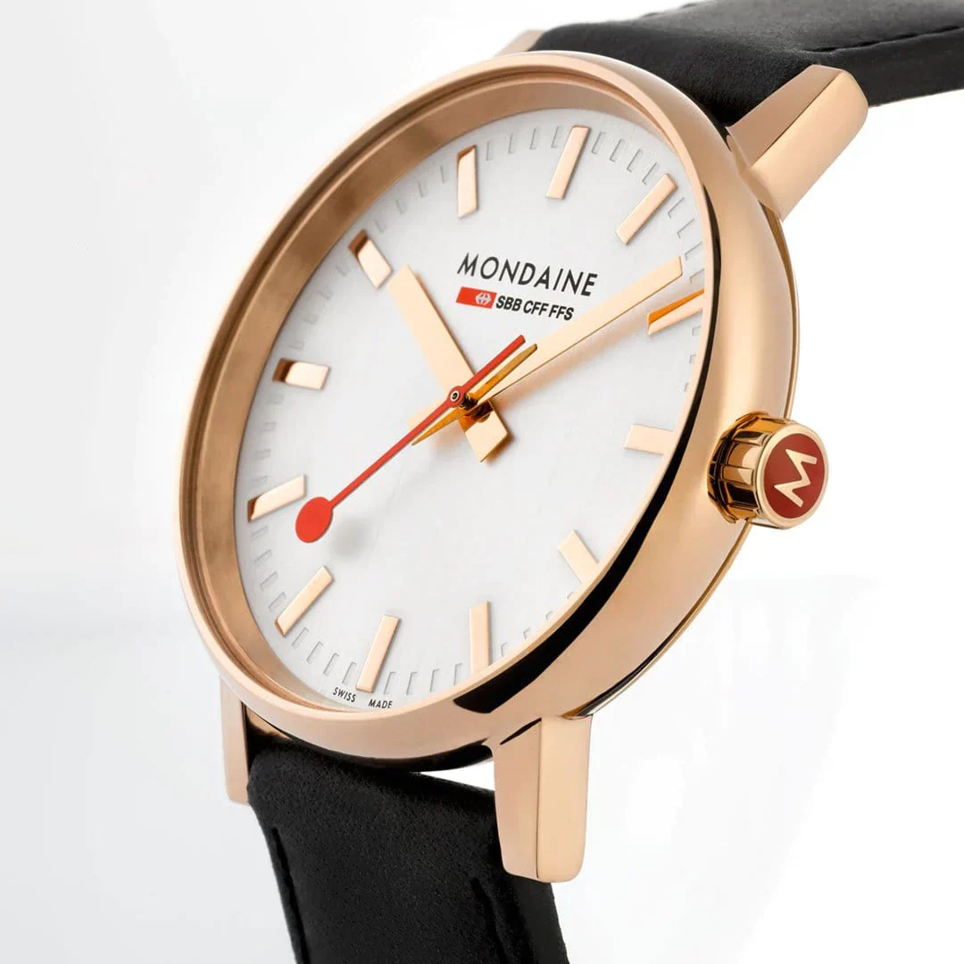 Mondaine Watch EVO2 Rose Gold Black - Image 3
