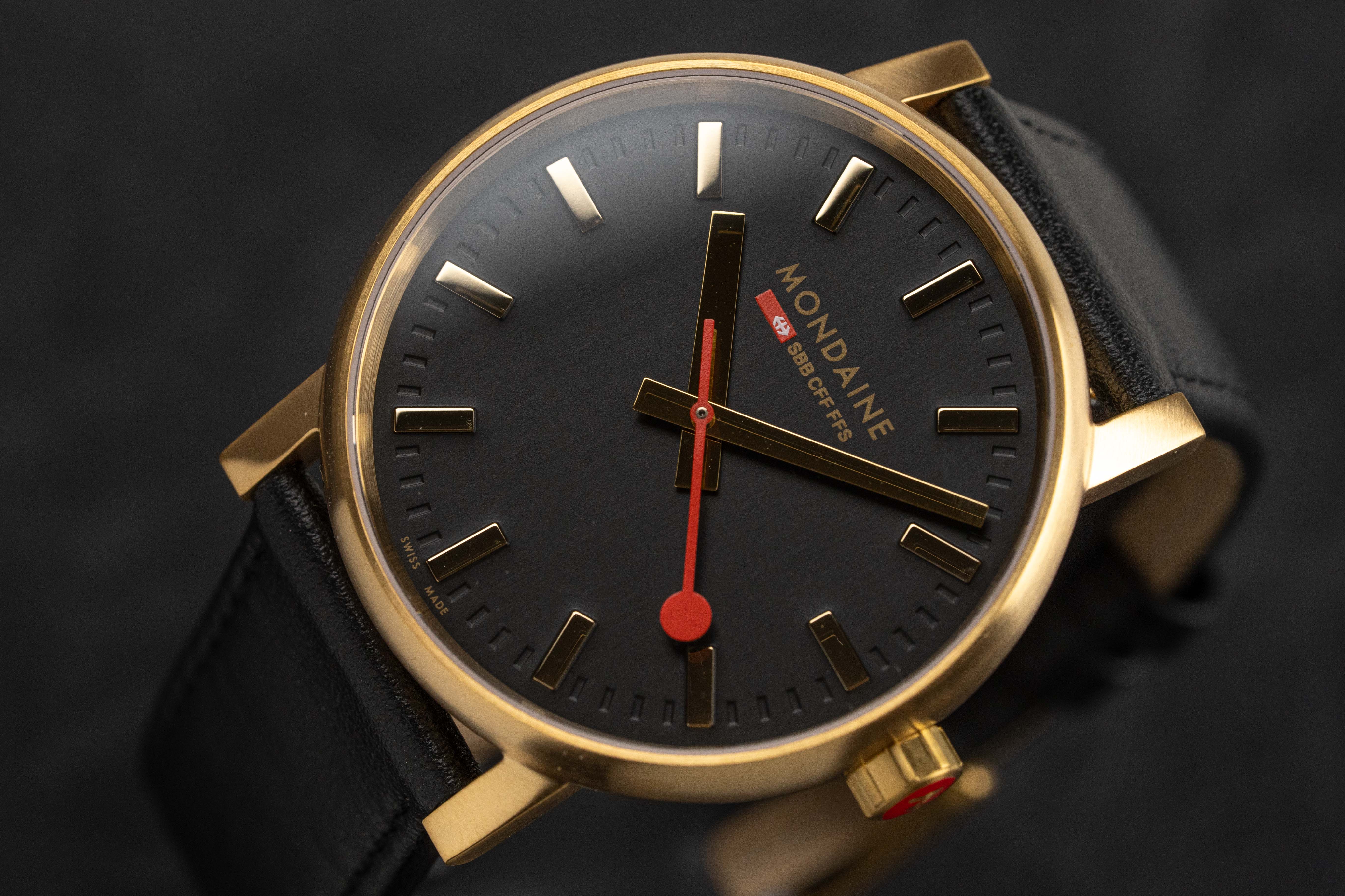 Mondaine Watch EVO2 Gold Black - Image 7