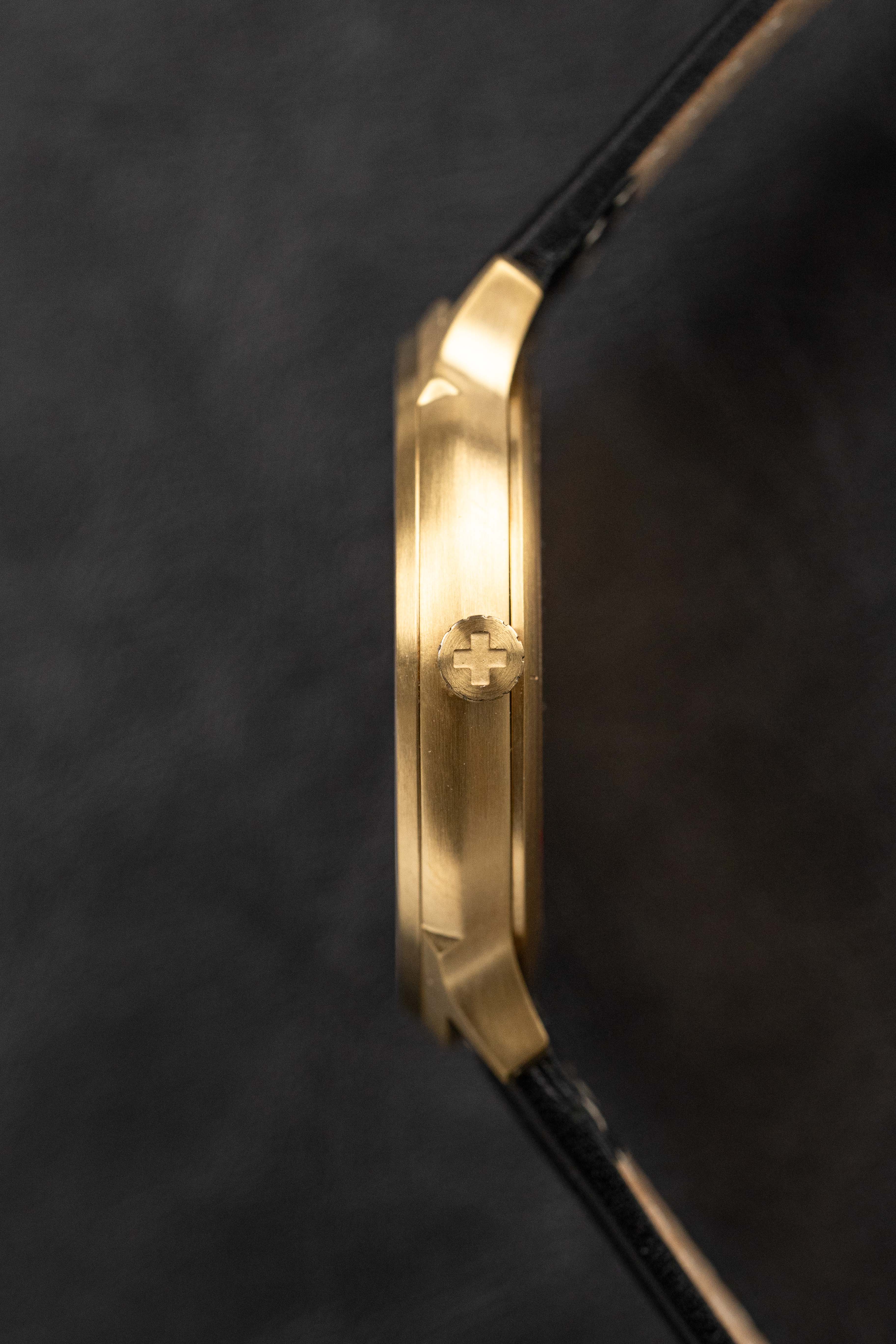 Mondaine Watch Helvetica No1 Light Gold Black - Image 6