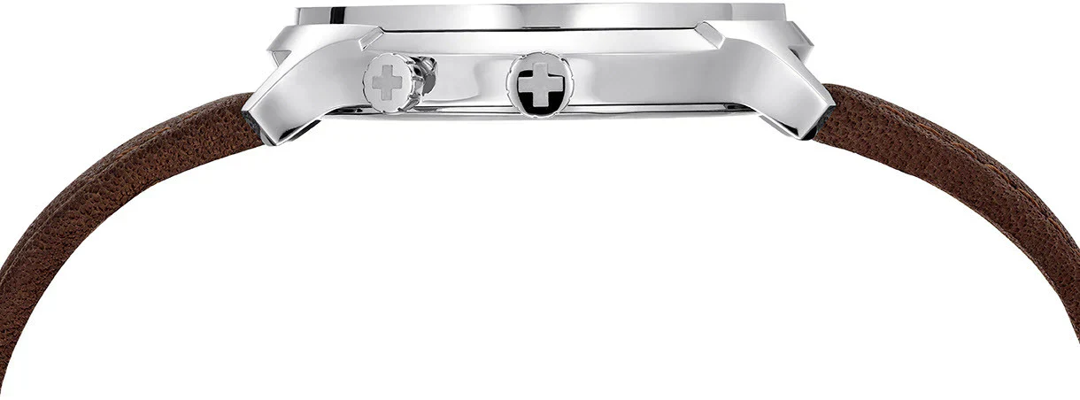Mondaine Watch Helvetica No1 White Brown - Image 3