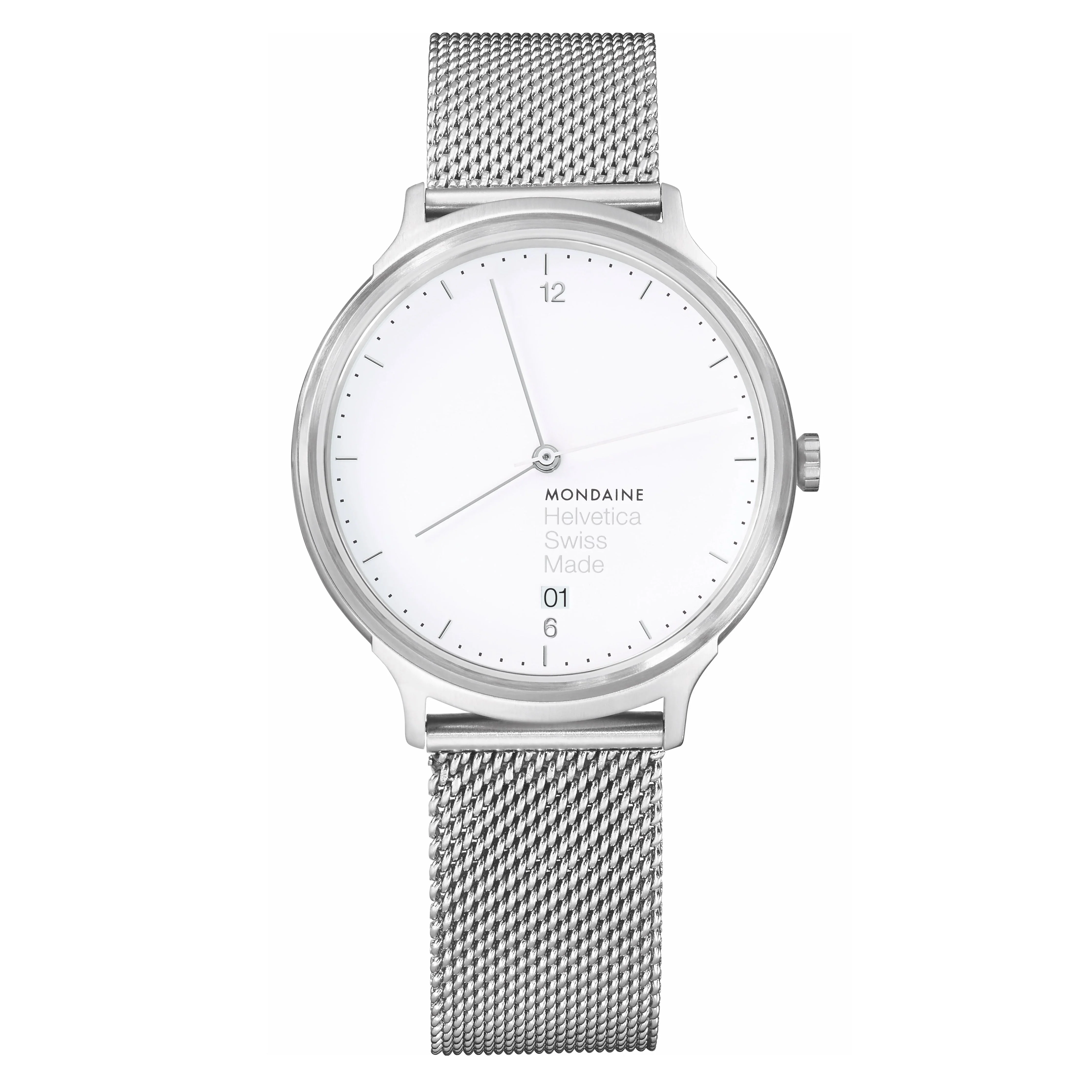 Mondaine Watch Helvetica No1 Light White