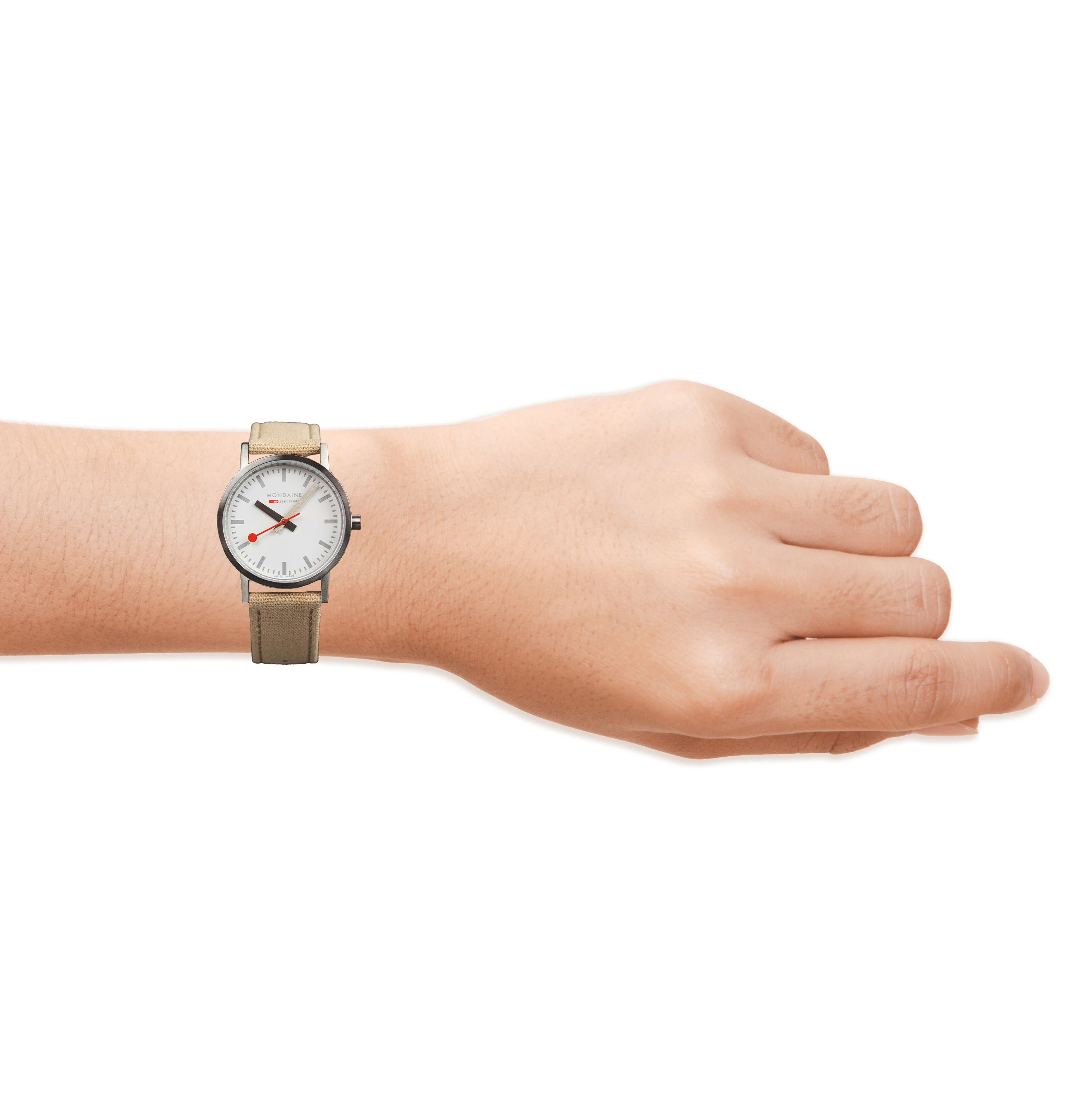 Mondaine Ladies Watch Classic White Beige - Image 2
