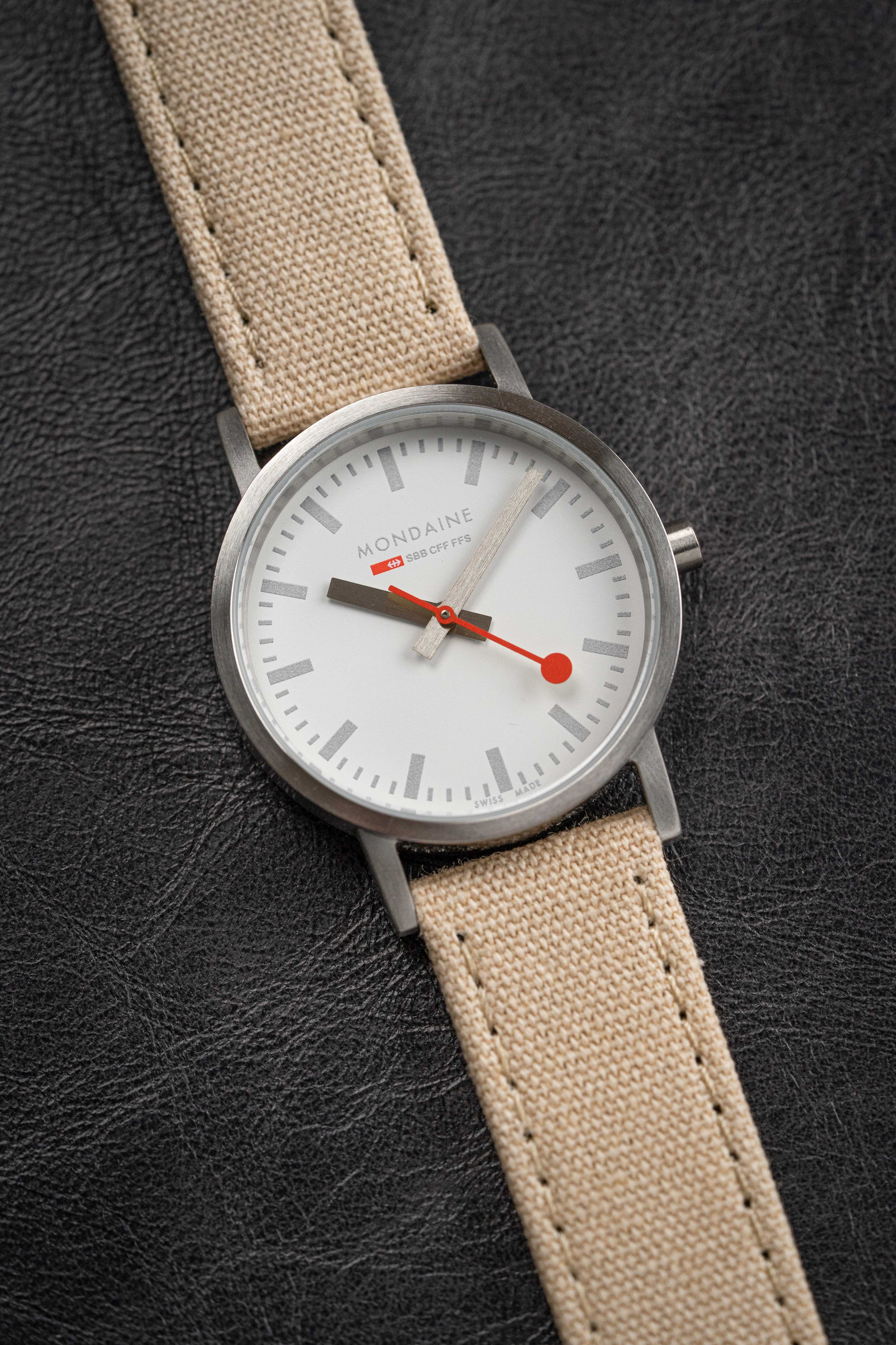 Mondaine Ladies Watch Classic White Beige - Image 4