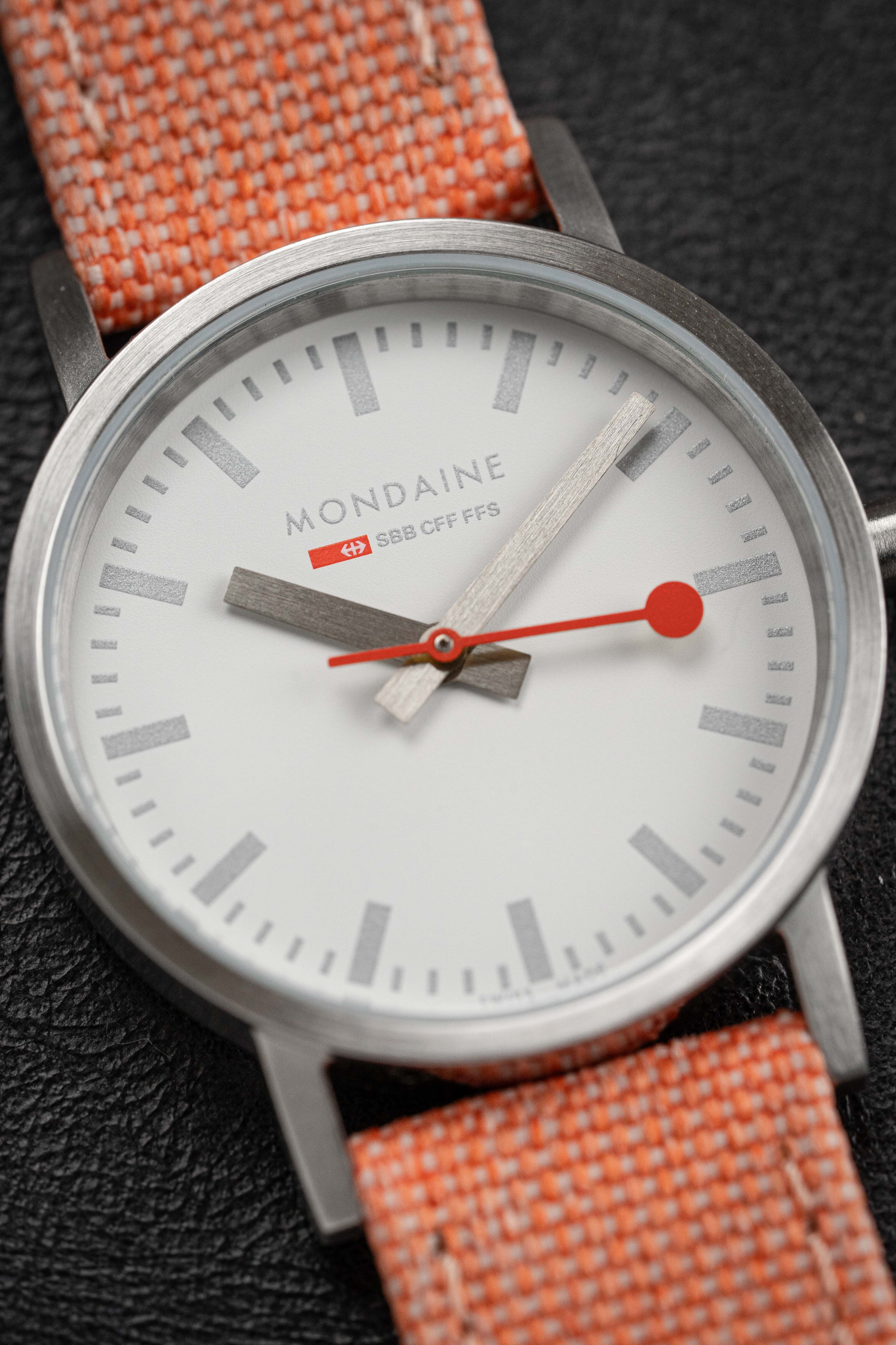 Mondaine Ladies Watch Classic White Orange - Image 7