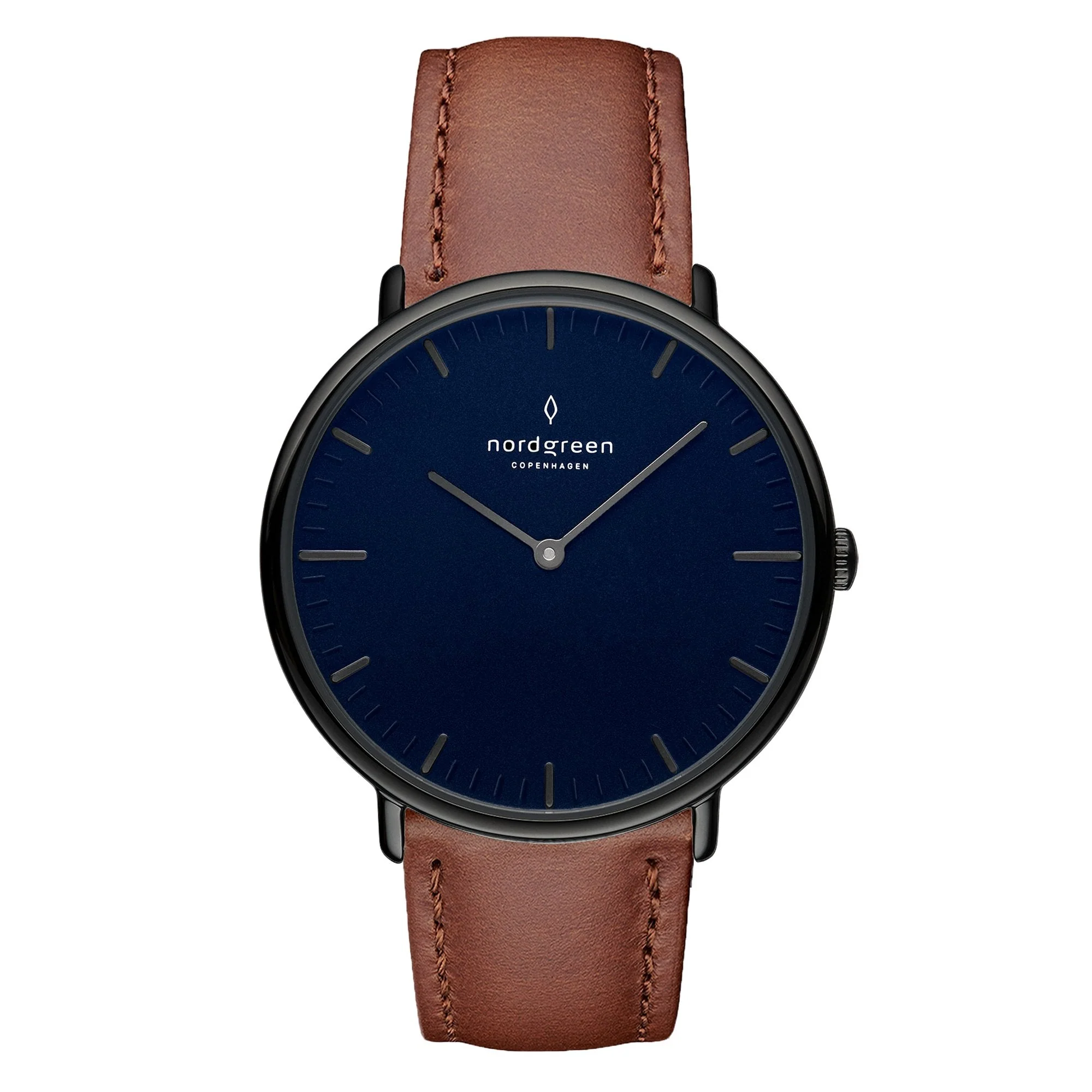 Nordgreen Native Brown Leather 36mm Gun Metal Case Watch