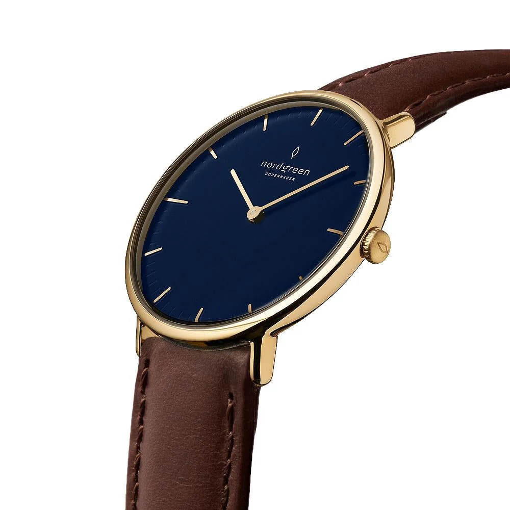 Nordgreen Native Brown Leather 40mm Gold Case Watch - Image 3