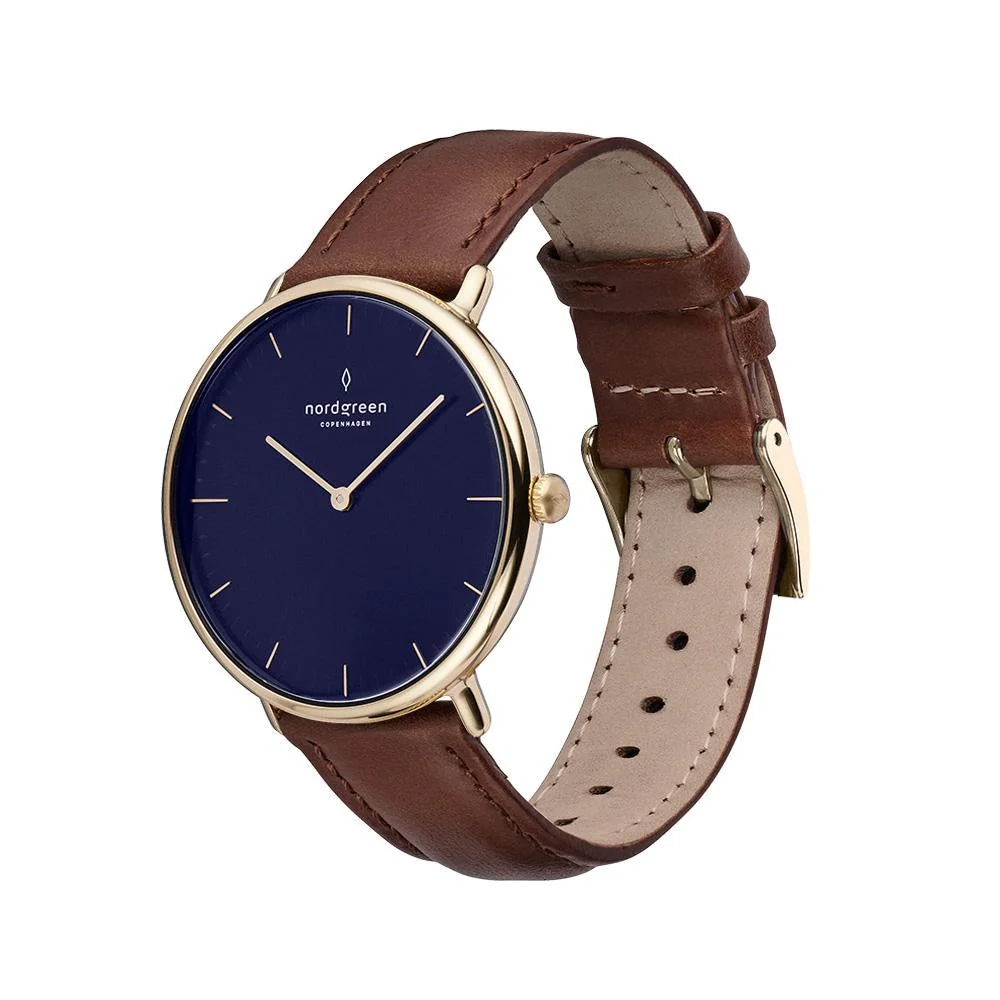 Nordgreen Native Brown Leather 40mm Gold Case Watch - Image 4