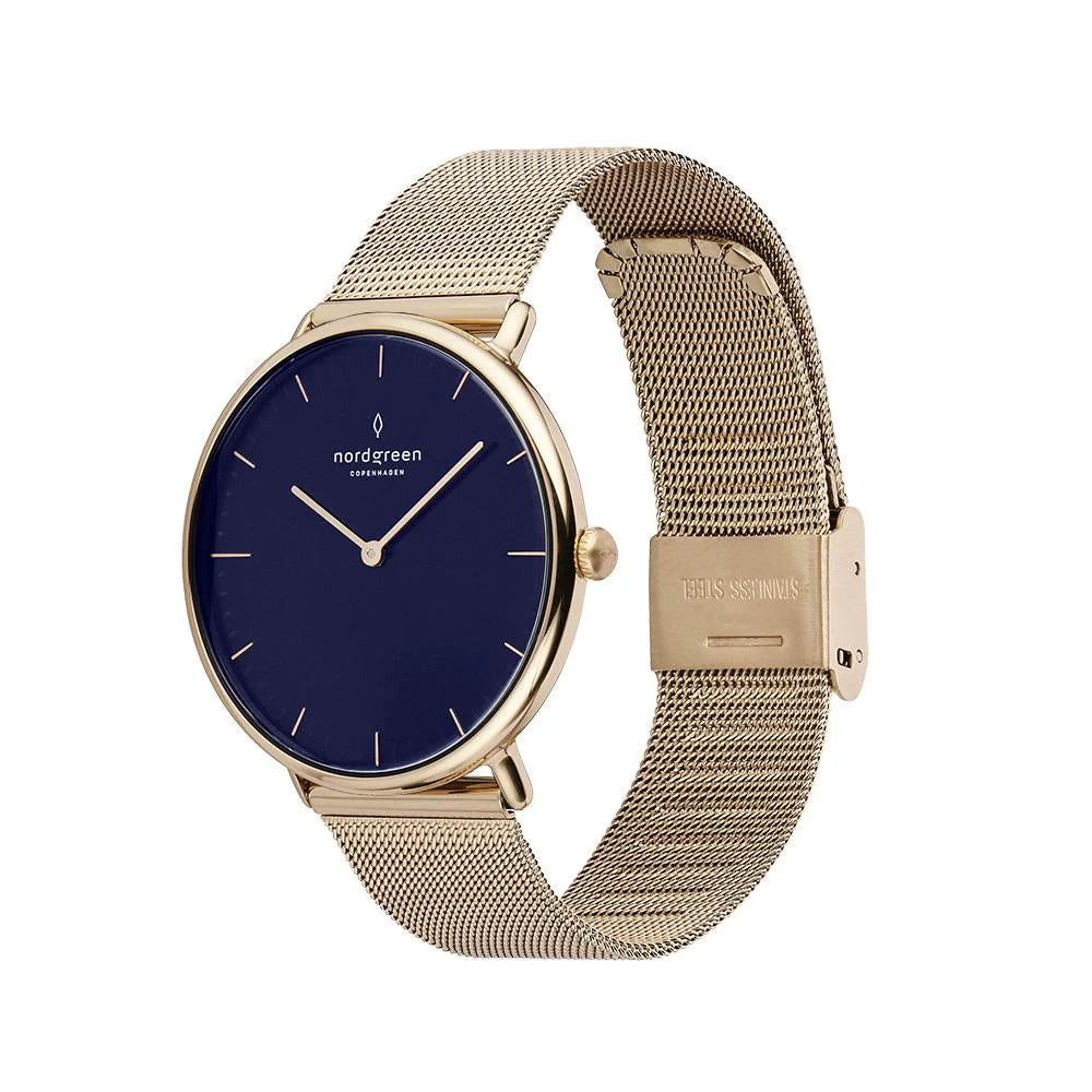 Nordgreen Native Gold Mesh 32mm Gold Case Watch - Image 4